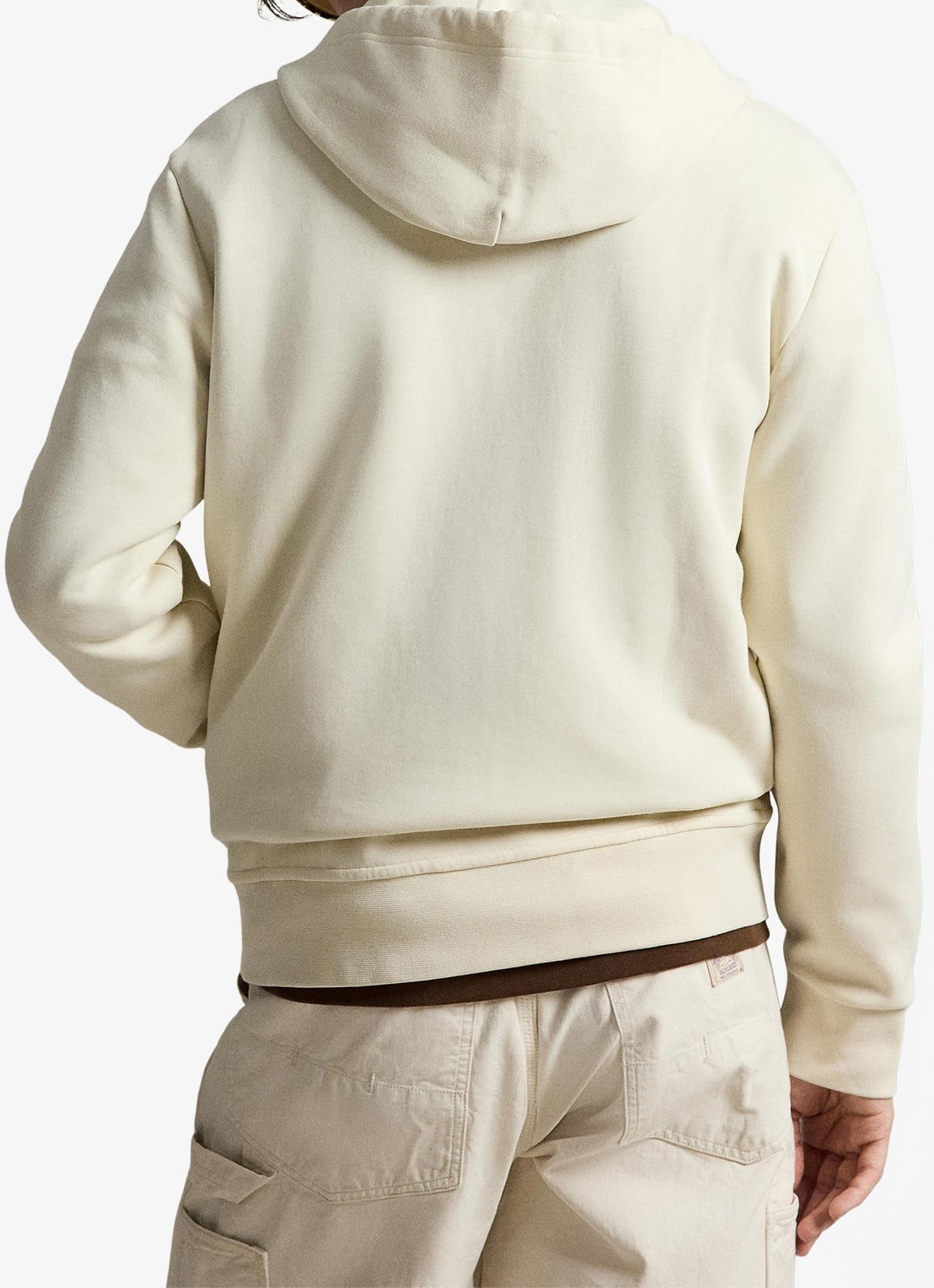 Ralph Lauren Sweatvest met steekzakken en logoborduring - achterkant 5 guide cream / crème