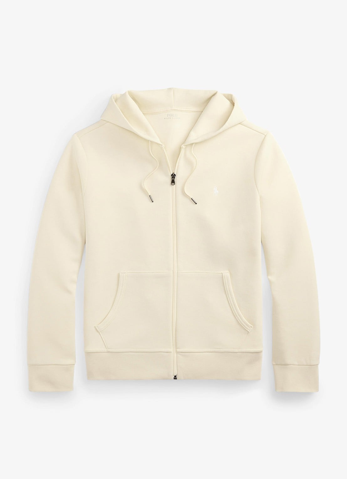 Ralph Lauren Sweatvest met steekzakken en logoborduring - voorkant guide cream / crème