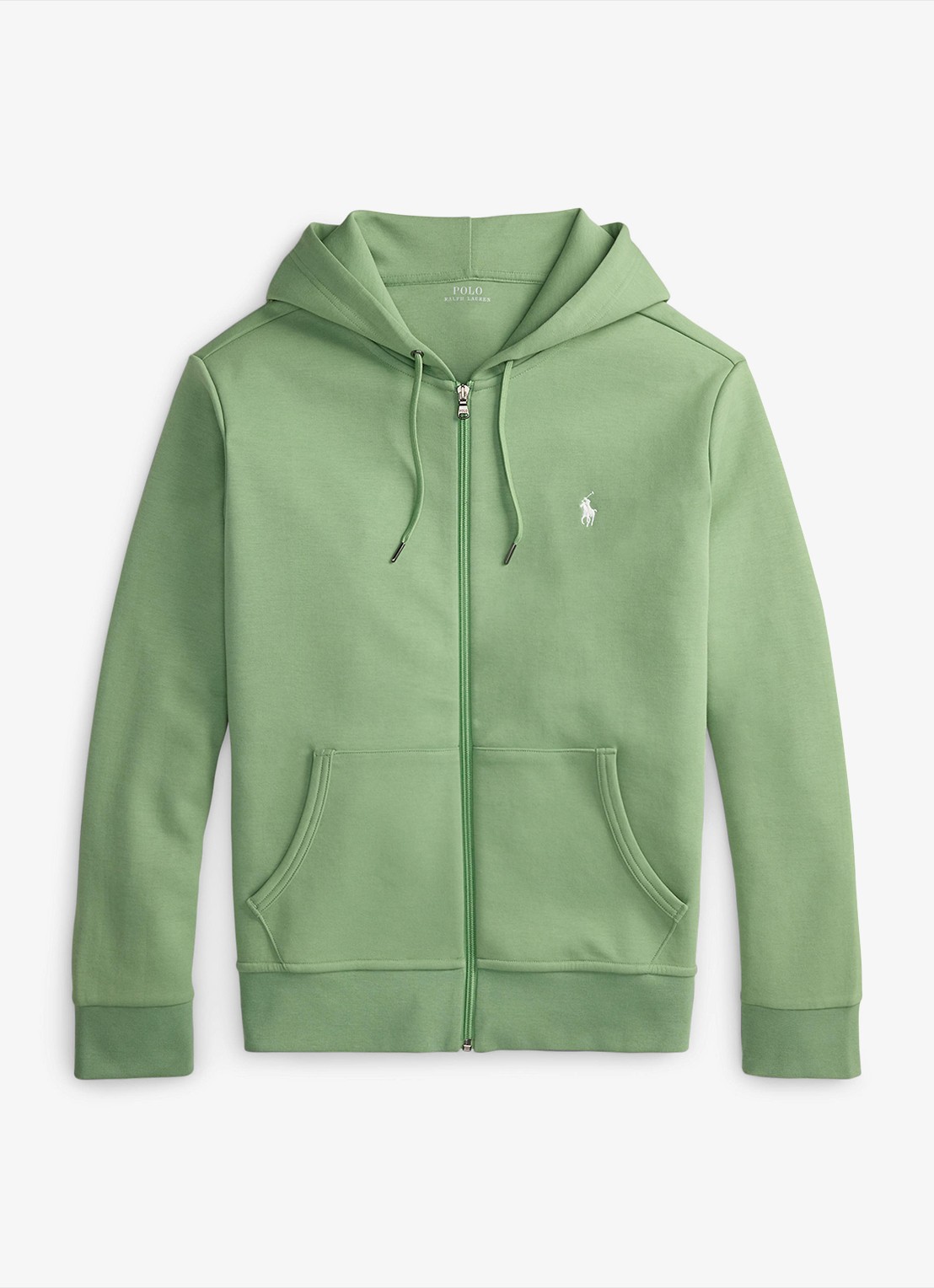 Ralph Lauren Sweatvest met steekzakken en logoborduring - voorkant 3 outback green / groen