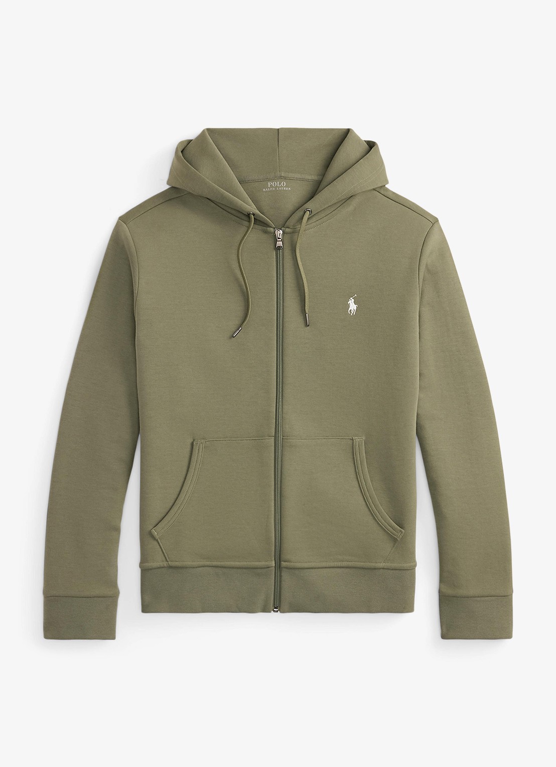 Ralph Lauren Sweatvest met steekzakken en logoborduring - voorkant 4 cruise olive / olijfgroen