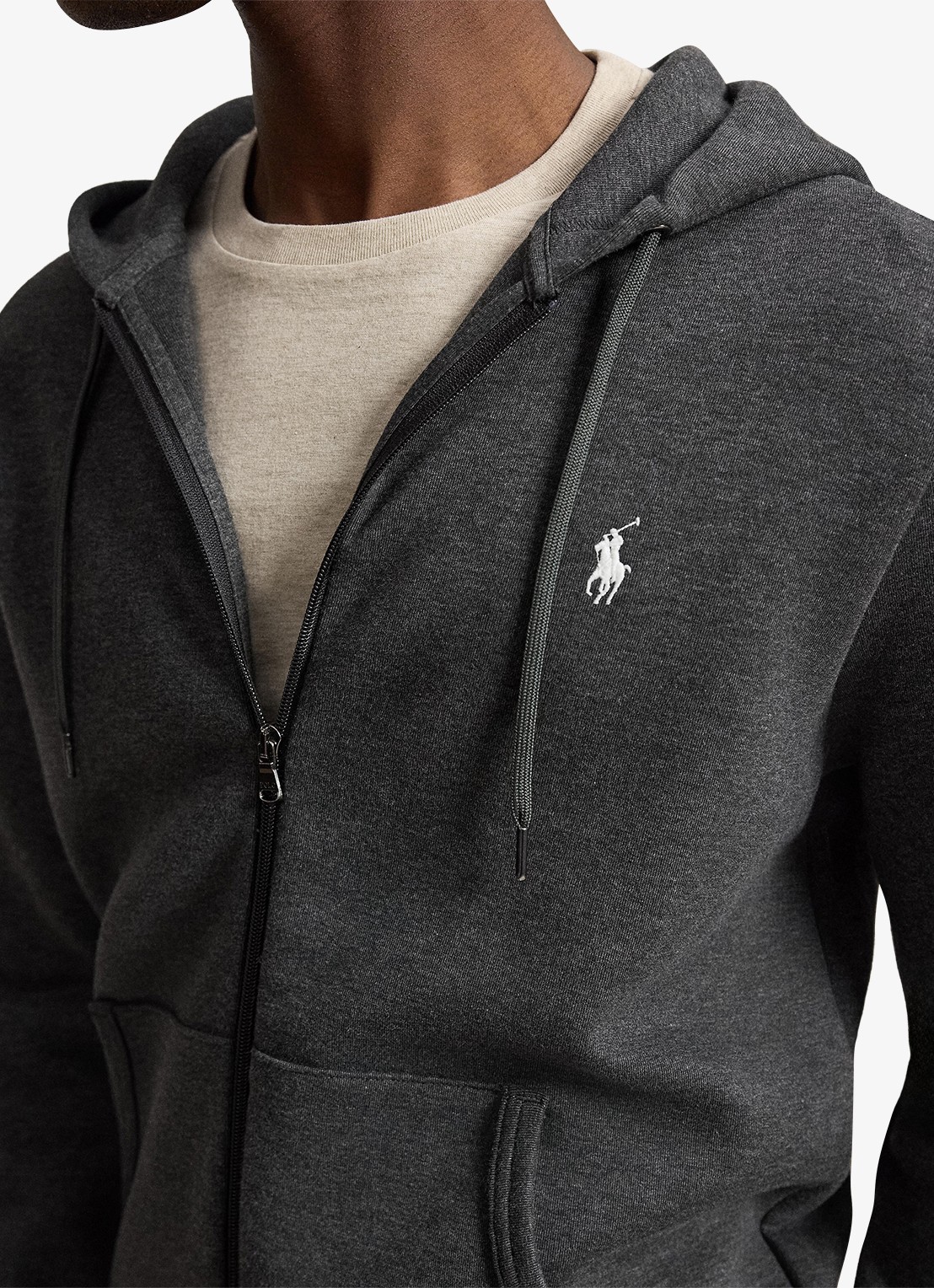 Ralph Lauren Sweatvest met steekzakken en logoborduring - detail 2 windsor heather / donkergrijs