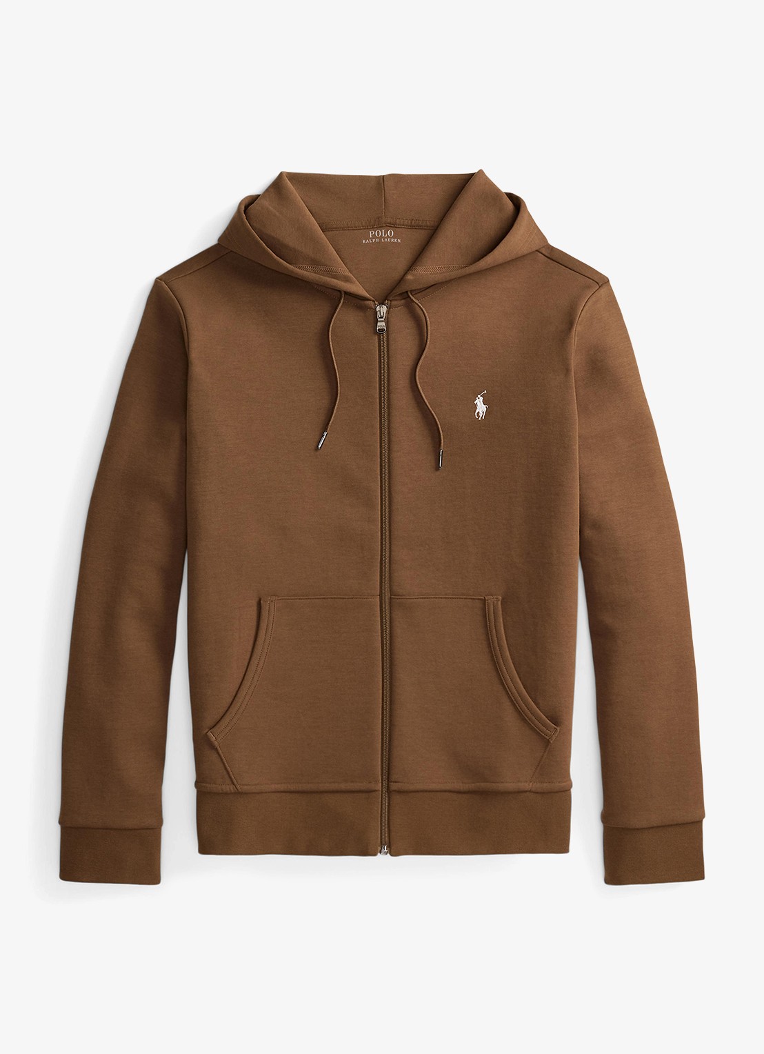 Ralph Lauren Sweatvest met steekzakken en logoborduring - voorkant luggage brown / bruin