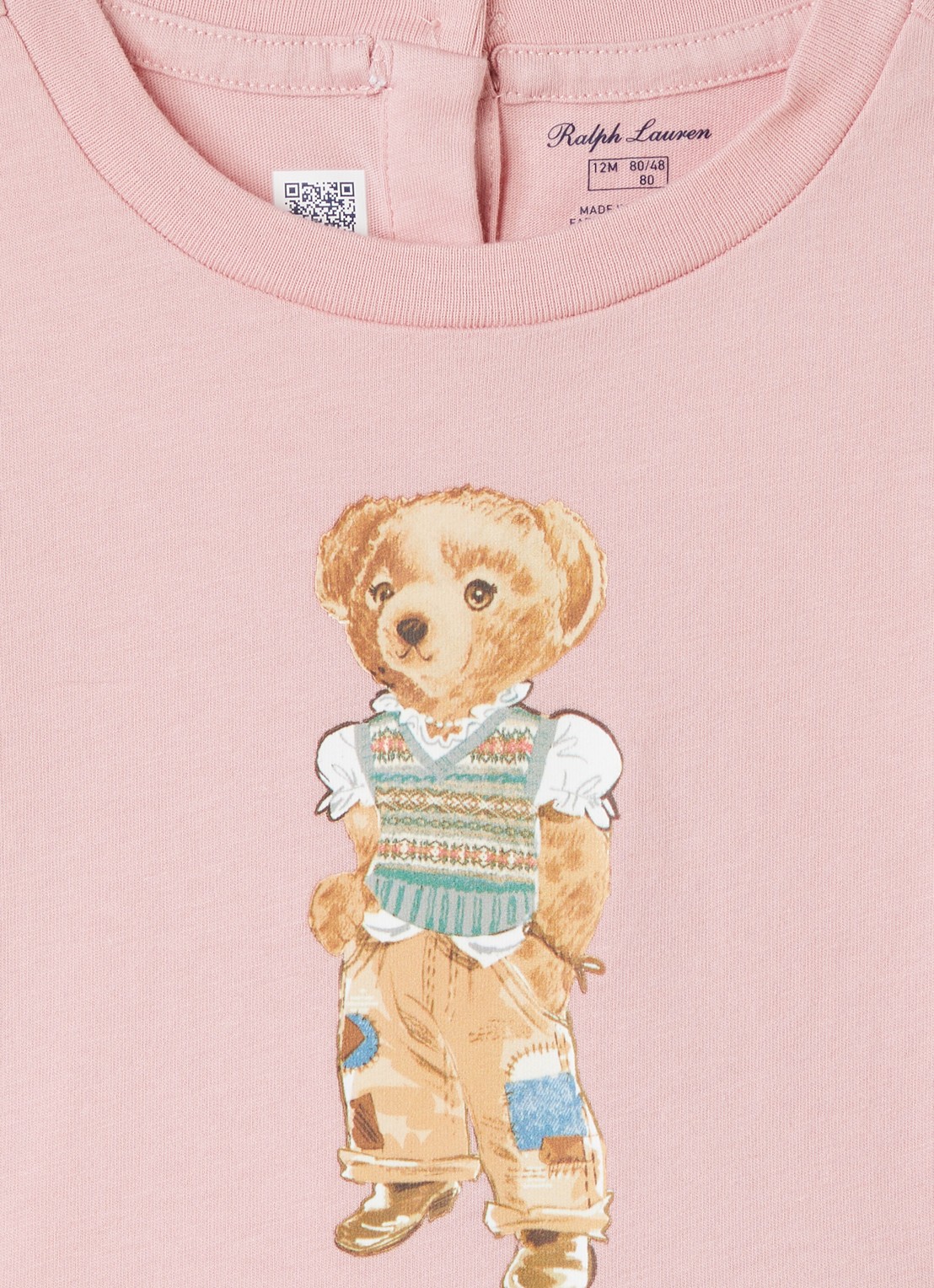 Ralph Lauren T-shirt jurk met logoprint - detail roze