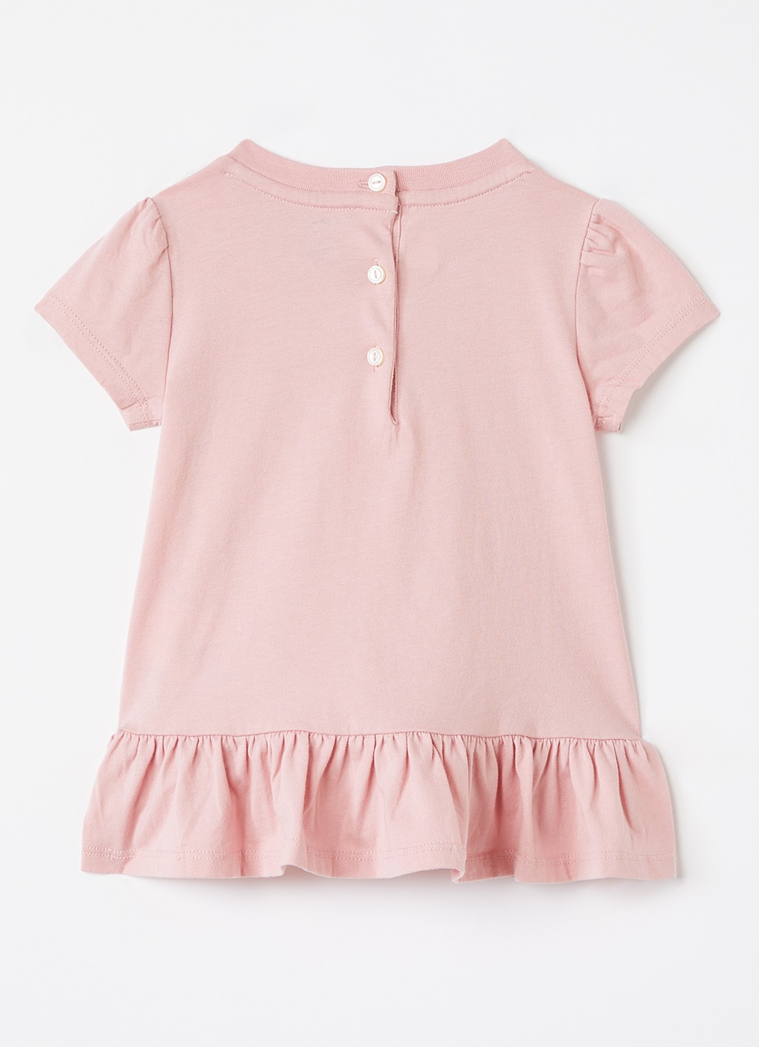 Ralph Lauren T-shirt jurk met logoprint - voorkant 3 roze