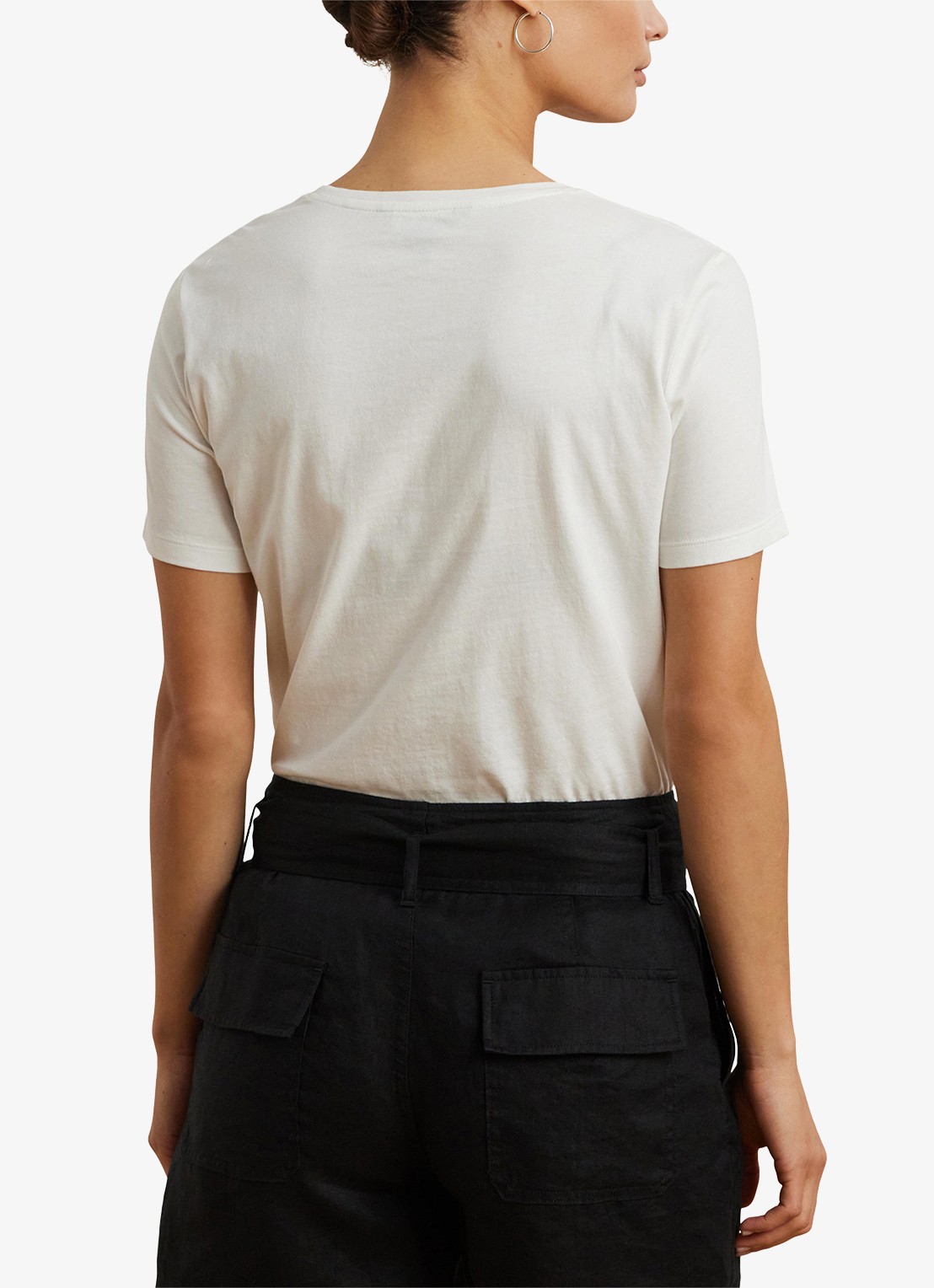 Ralph Lauren T-shirt met borduring en stretch - achterkant 3 wit