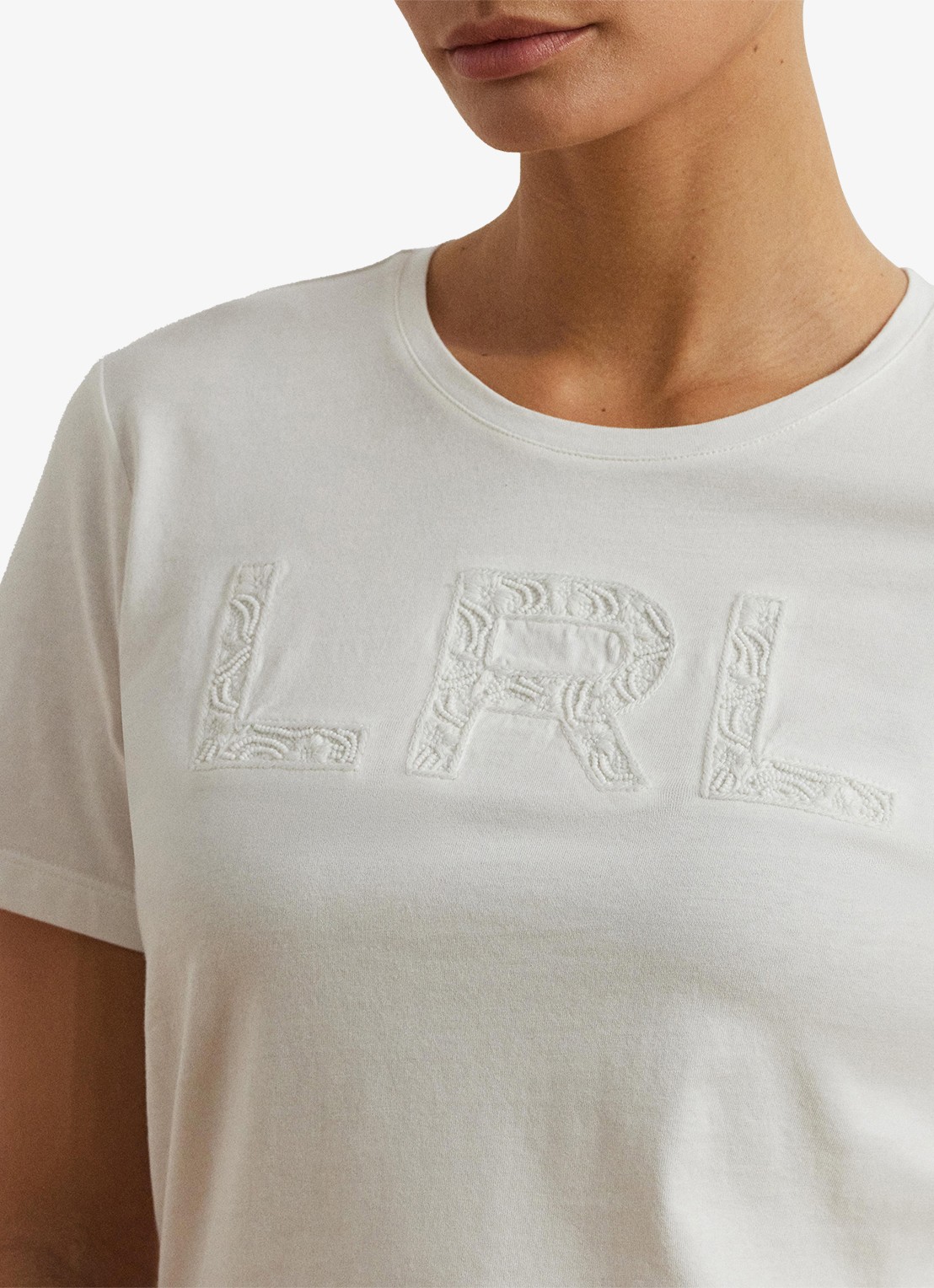 Ralph Lauren T-shirt met borduring en stretch - detail 2 wit