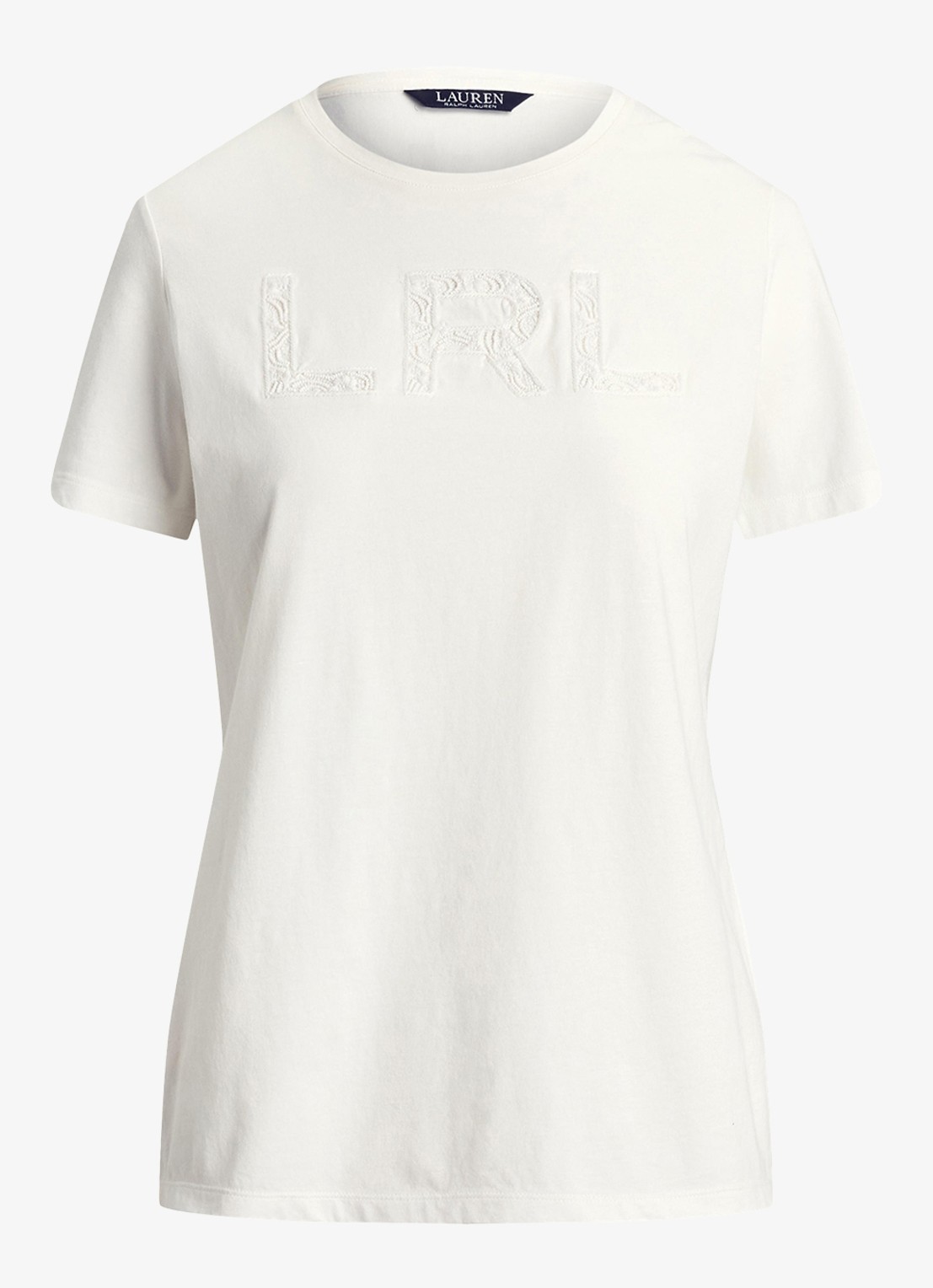 Ralph Lauren T-shirt met borduring en stretch - voorkant 4 wit