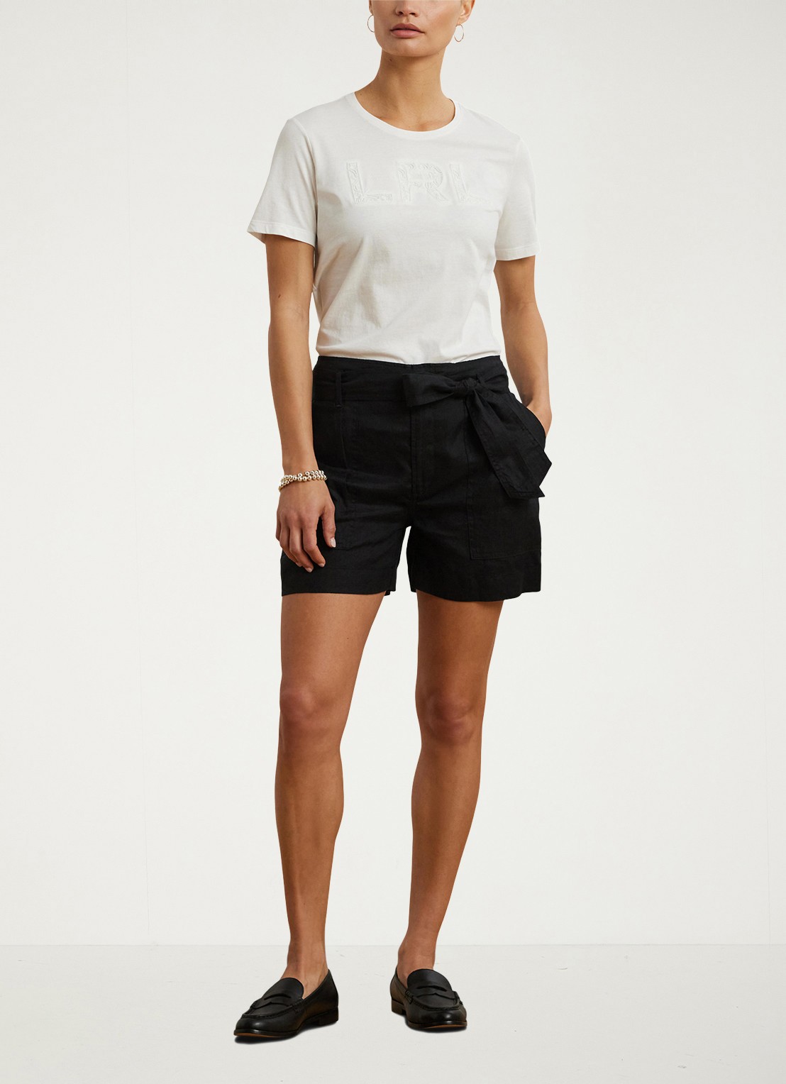 Ralph Lauren T-shirt met borduring en stretch - voorkant 5 wit