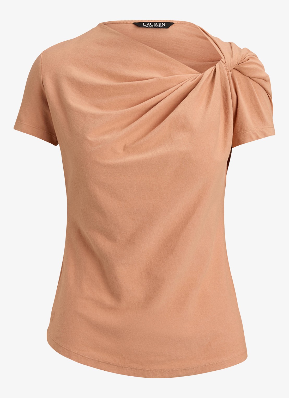 Ralph Lauren T-shirt met knoopdetail - voorkant 4 pink sienna / roze