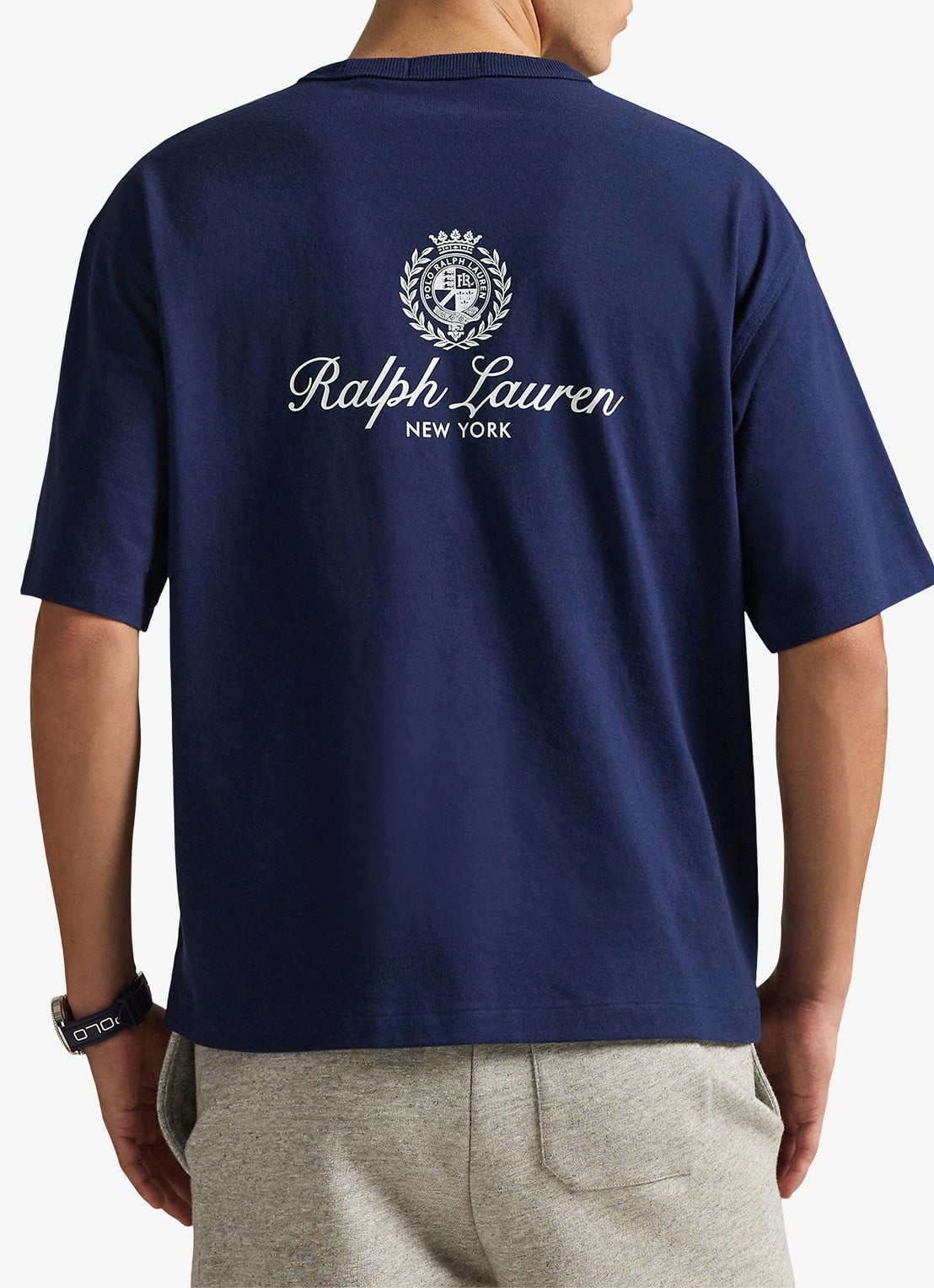 Ralph Lauren T-shirt met logo- en backprint - achterkant 3 donkerblauw