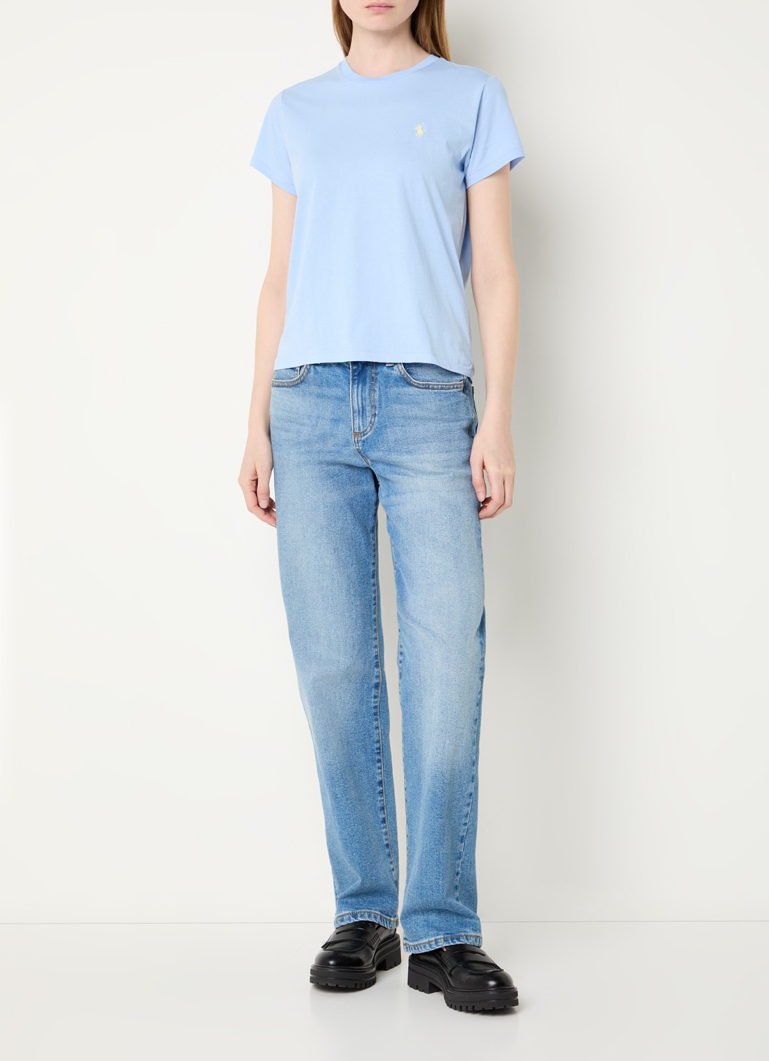 Ralph Lauren T-shirt met logo - voorkant 4 lichtblauw