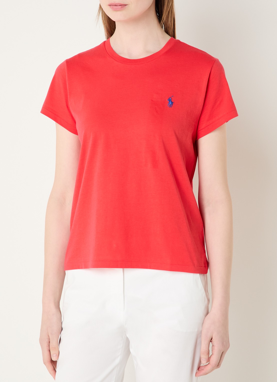 Ralph Lauren T-shirt met logo - detail 4 koraal