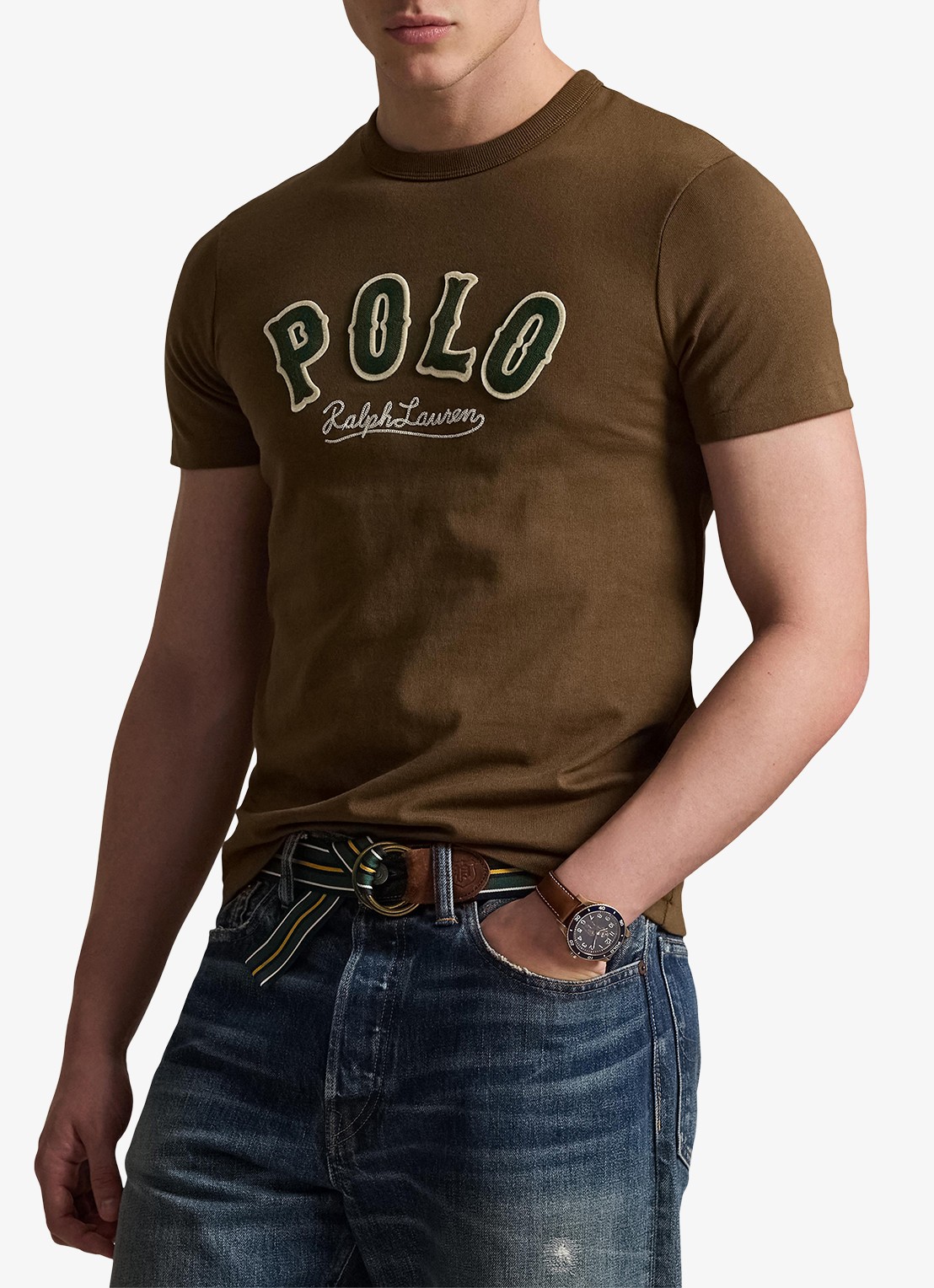 Ralph Lauren T-shirt met logo - detail 2 york brown / bruin