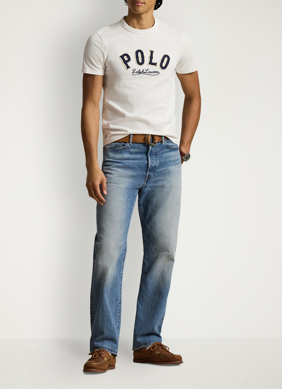 Ralph Lauren T-shirt met logo - voorkant 2 deckwash white / wit