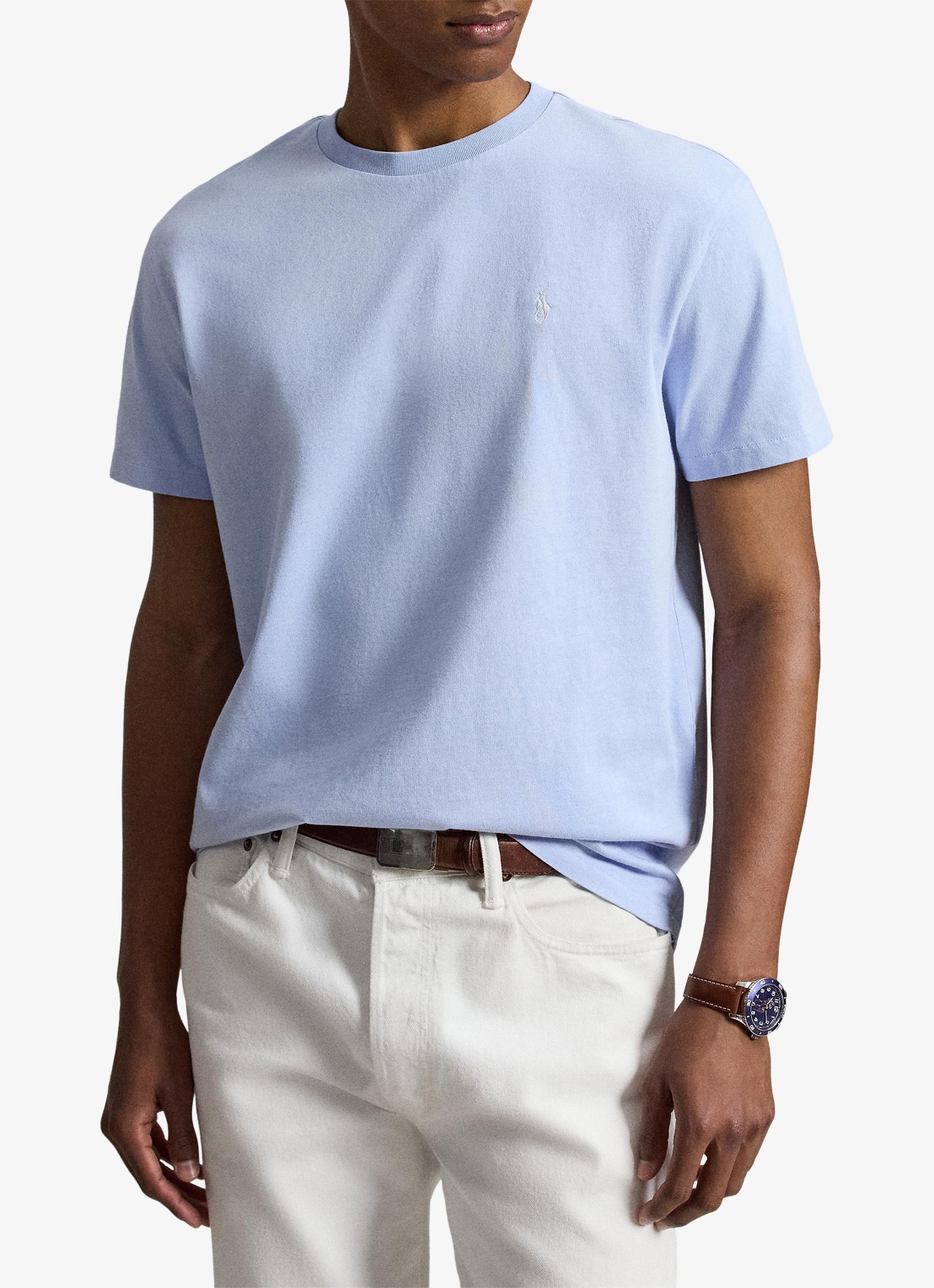 Ralph Lauren T-shirt met logo - voorkant 2 pebble blue / blauw
