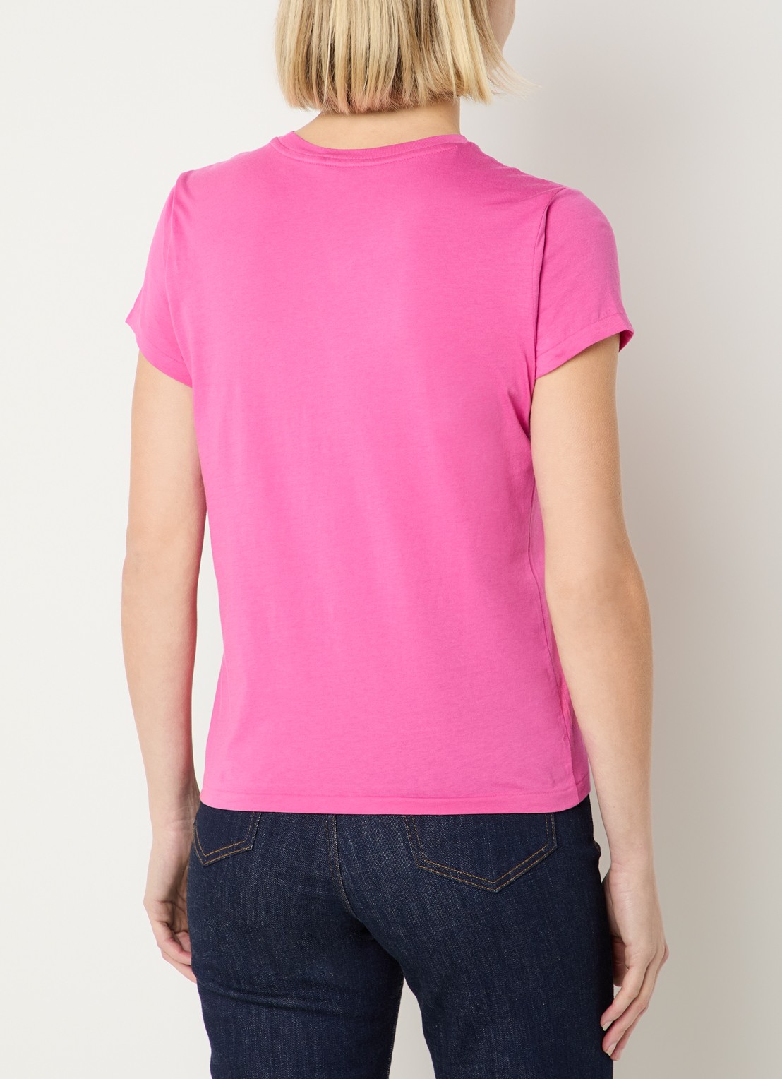 Ralph Lauren T-shirt met logoborduring - achterkant 4 donkerroze