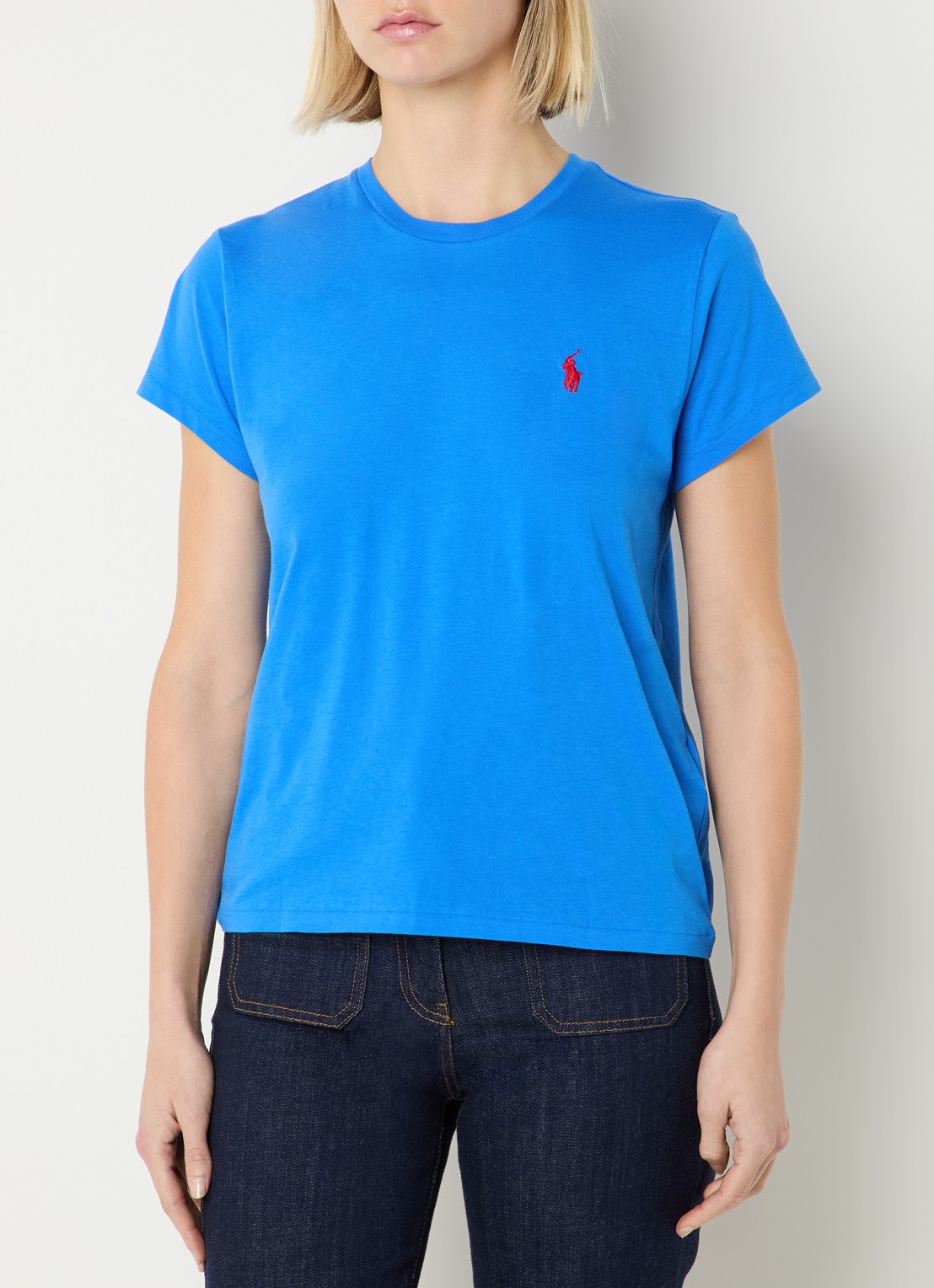 Ralph Lauren T-shirt met logoborduring - detail 2 kobaltblauw