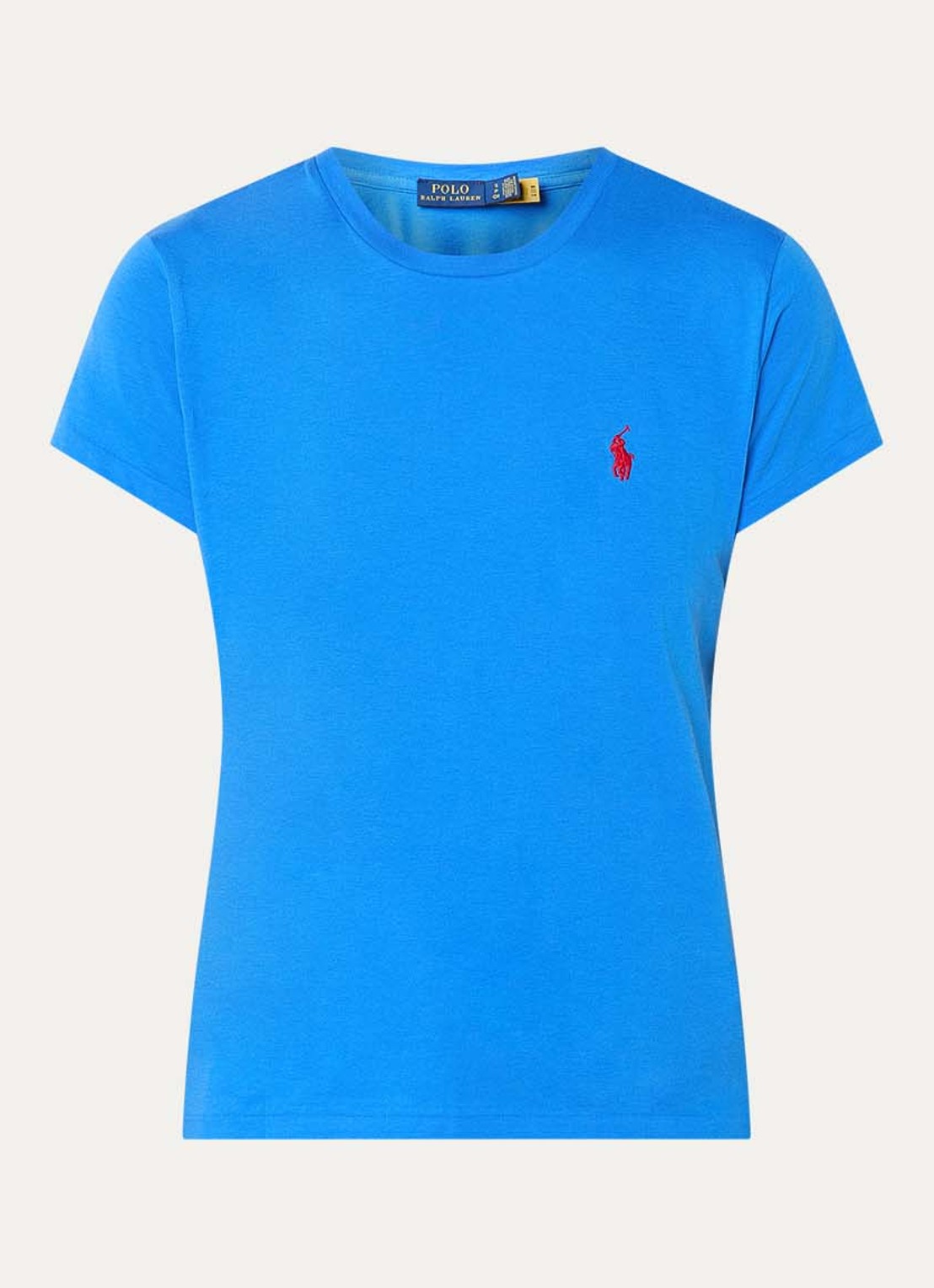 Ralph Lauren T-shirt met logoborduring - voorkant 3 kobaltblauw