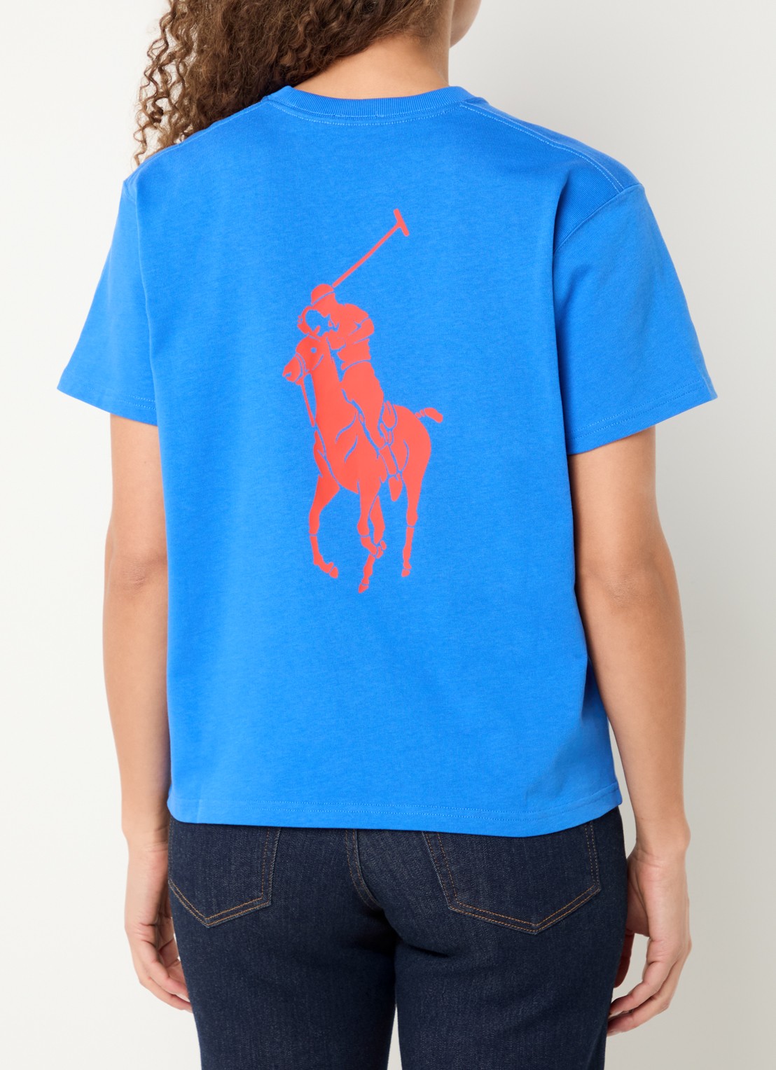 Ralph Lauren T-shirt met logoborduring - detail lichtblauw