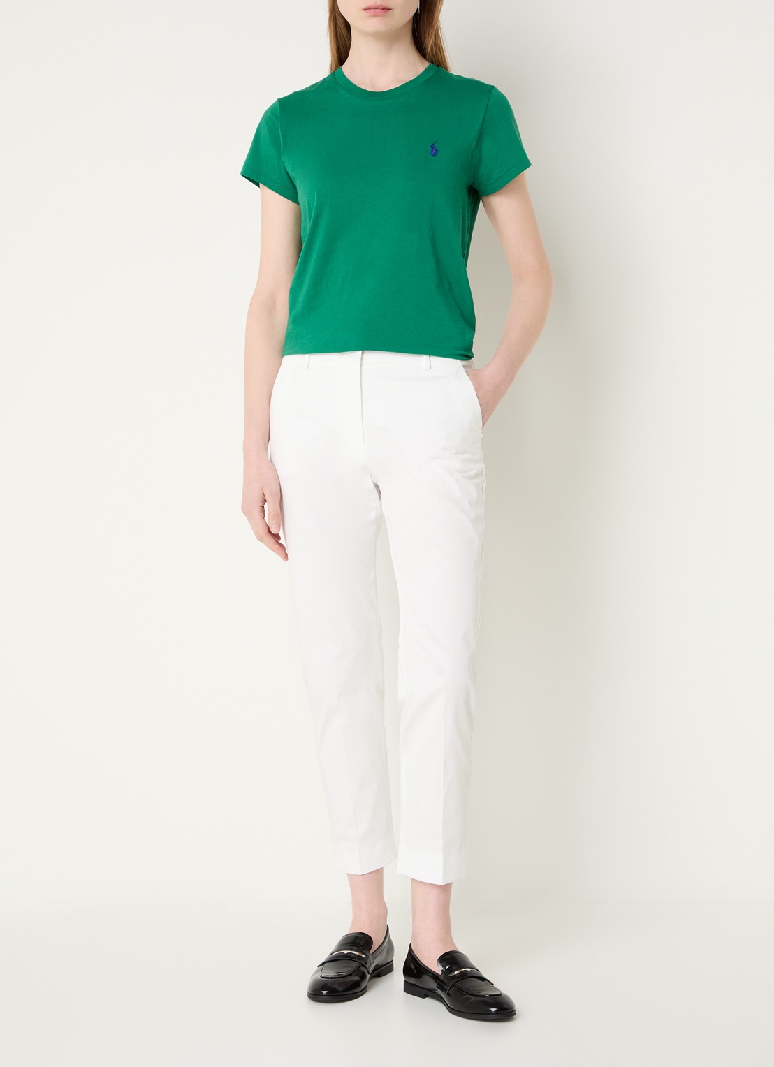 Ralph Lauren T-shirt met logoborduring - voorkant 4 donkergroen