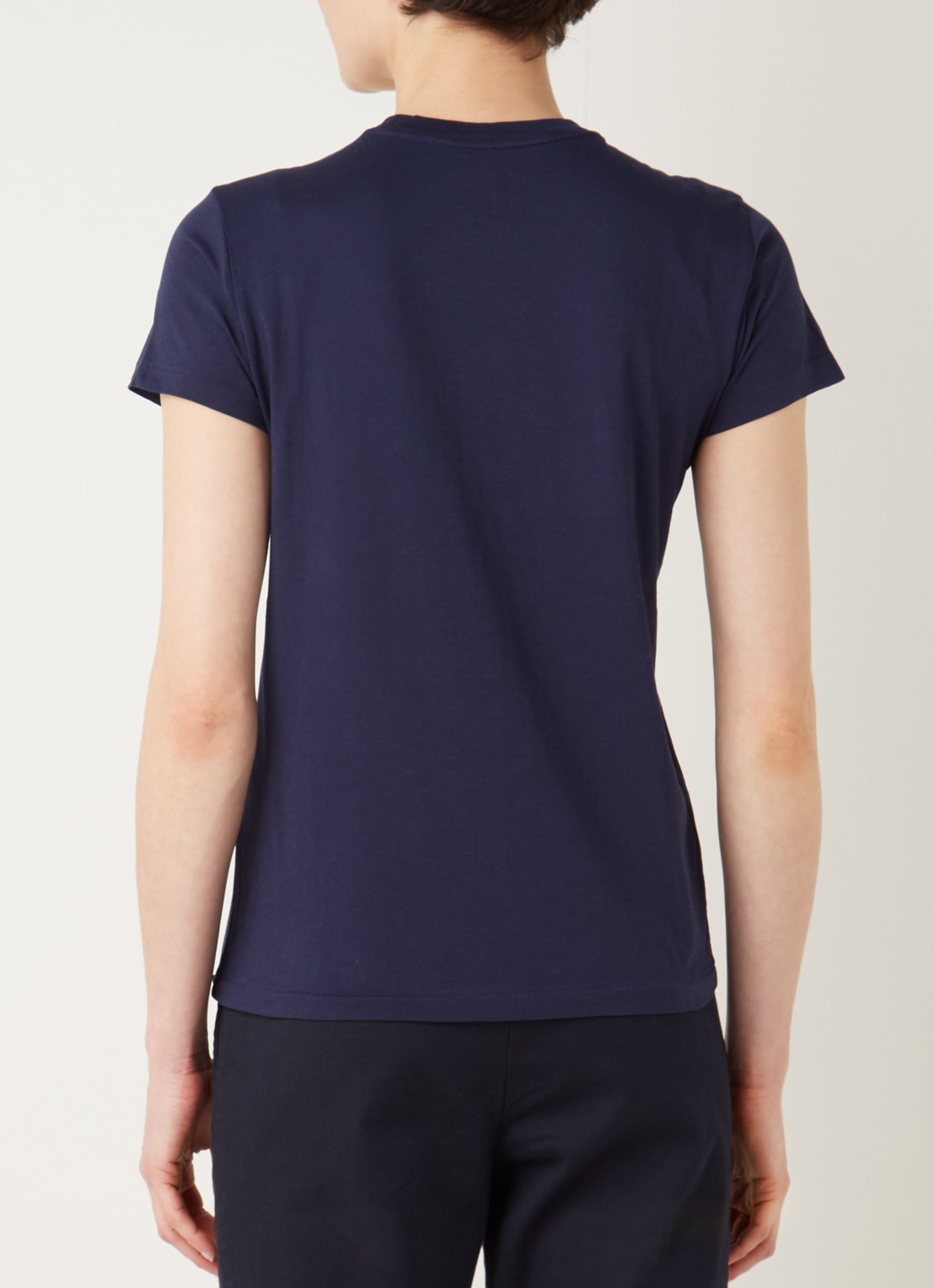 Ralph Lauren T-shirt met logoborduring - achterkant donkerblauw