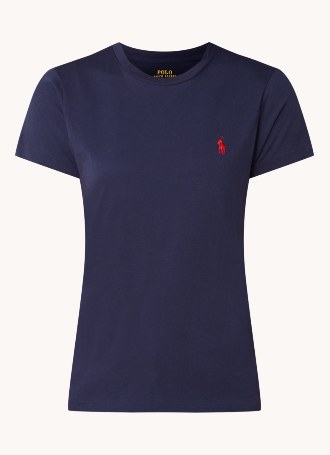 Ralph Lauren T-shirt met logoborduring - voorkant 3 donkerblauw