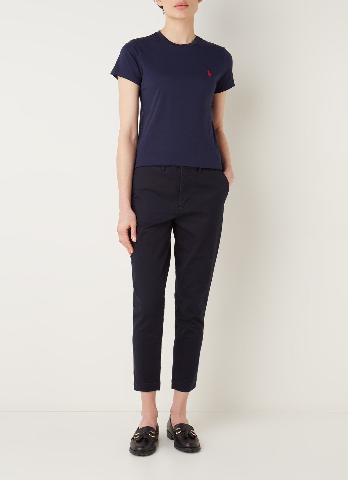 Ralph Lauren T-shirt met logoborduring - voorkant 4 donkerblauw