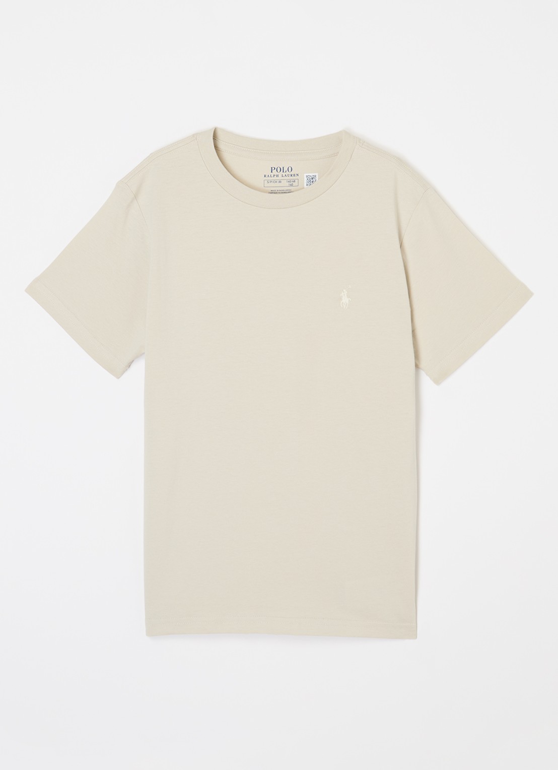 Ralph Lauren T-shirt met logoborduring - voorkant zand