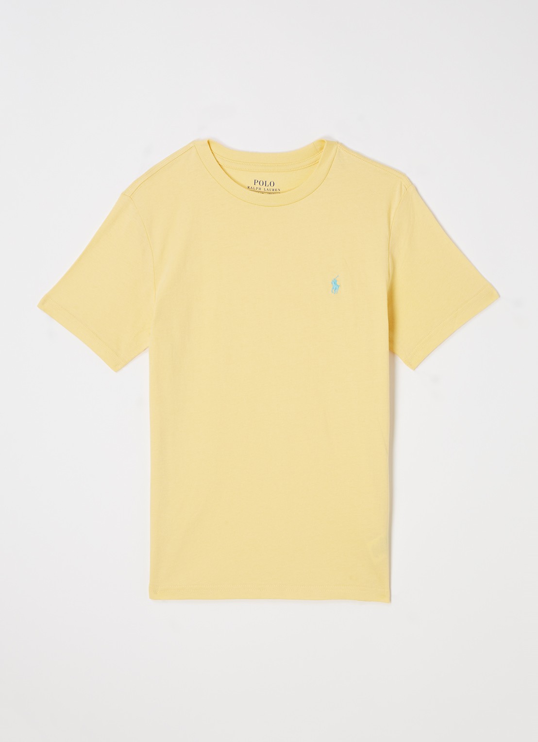 Ralph Lauren T-shirt met logoborduring - voorkant geel