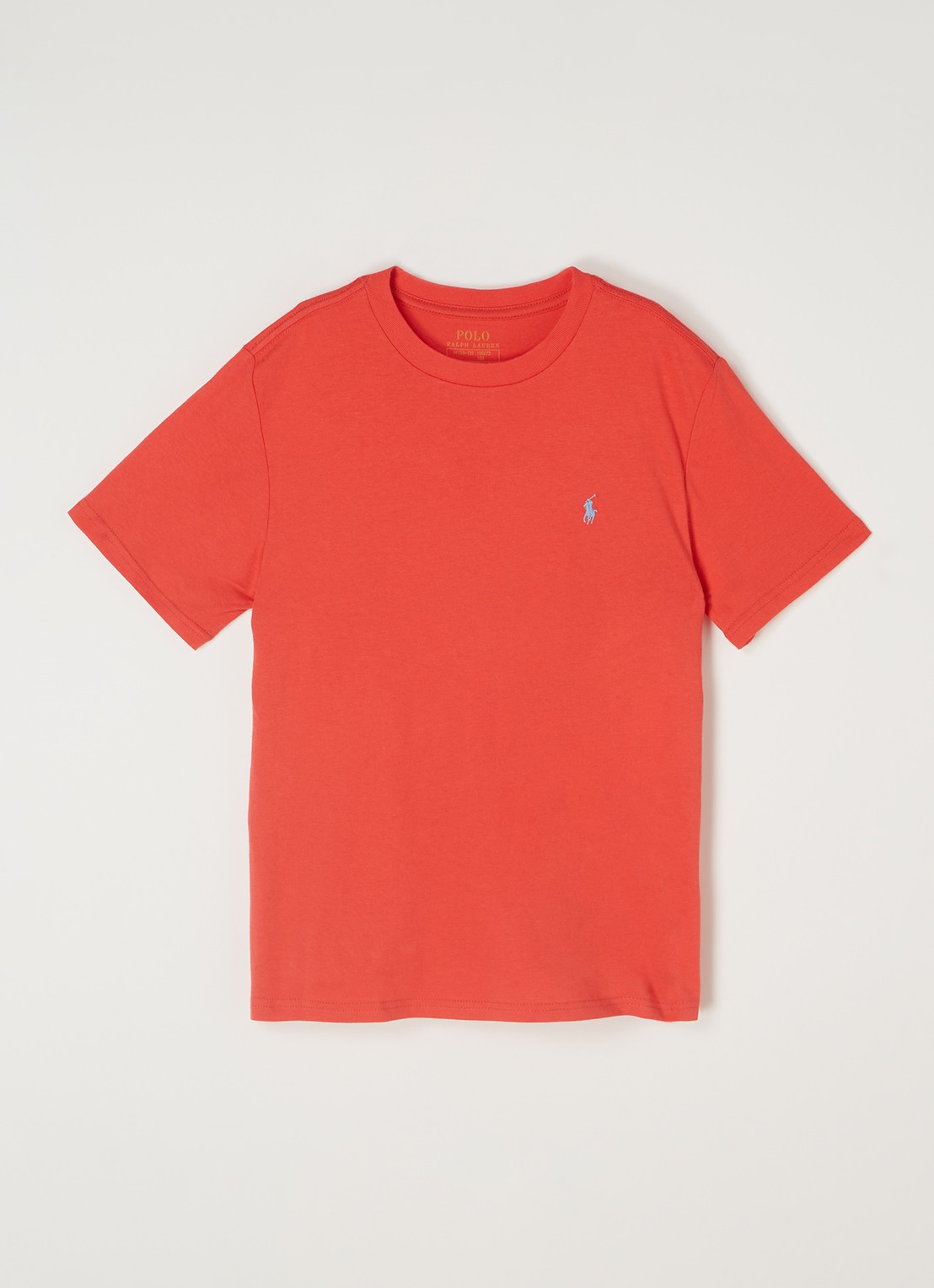 Ralph Lauren T-shirt met logoborduring - voorkant 3 steenrood