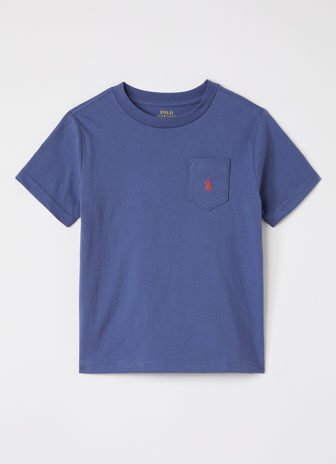 Ralph Lauren T-shirt met logoborduring - voorkant blauw