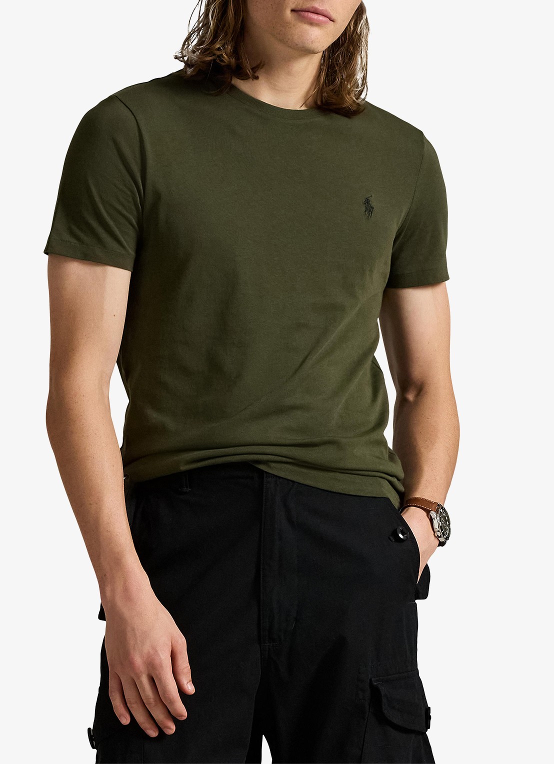 Ralph Lauren T-shirt met logoborduring - detail 4 company olive/c9760