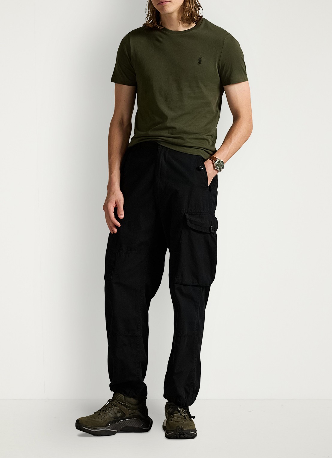 Ralph Lauren T-shirt met logoborduring - voorkant 2 company olive/c9760
