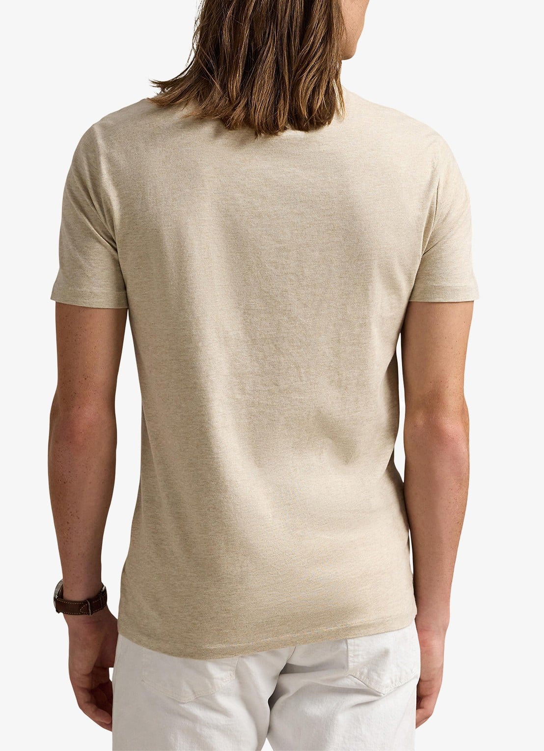 Ralph Lauren T-shirt met logoborduring - achterkant 3 expedition dune heather / beige