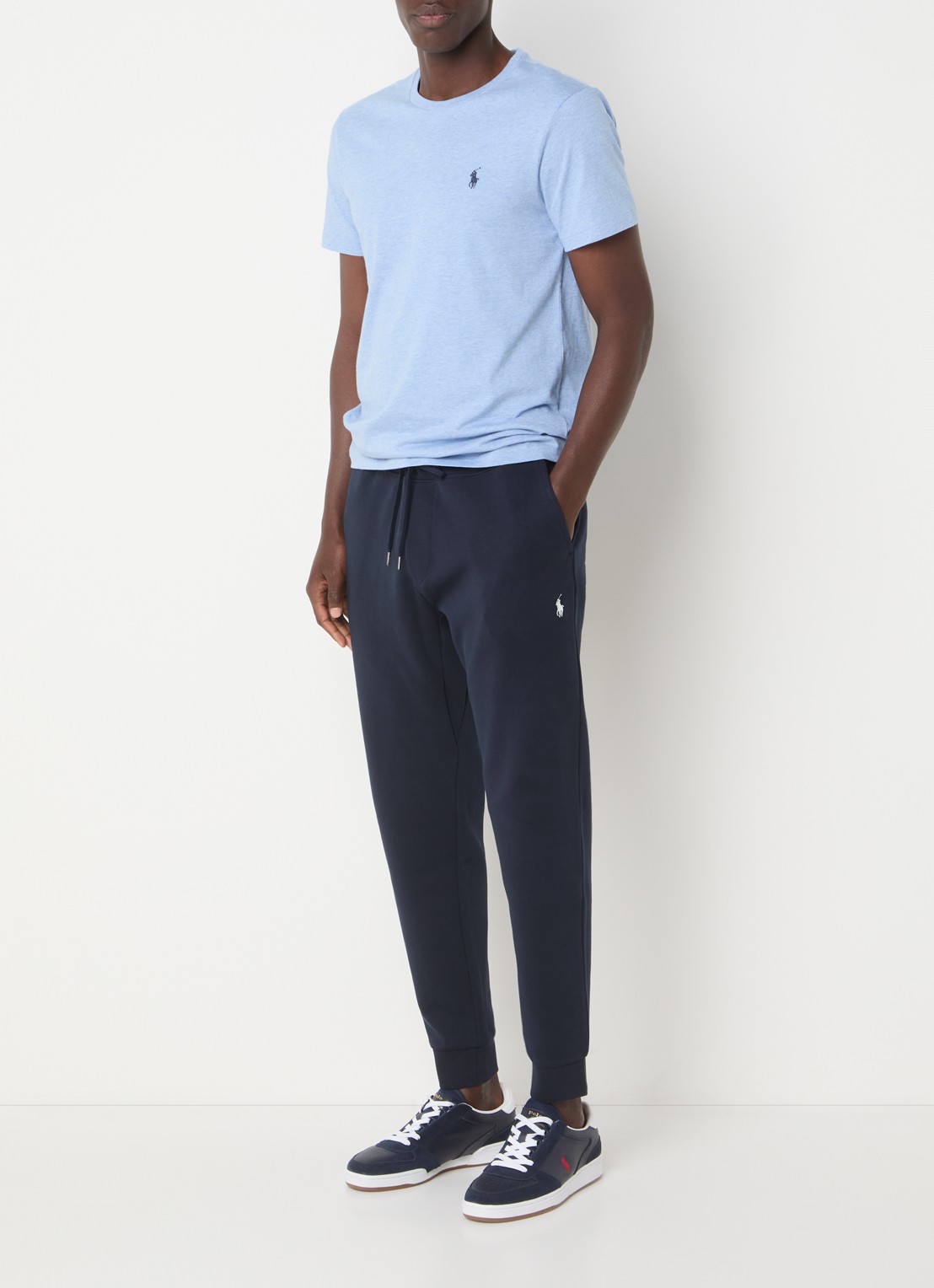 Ralph Lauren T-shirt met logoborduring - voorkant 3 isle heather/c7955