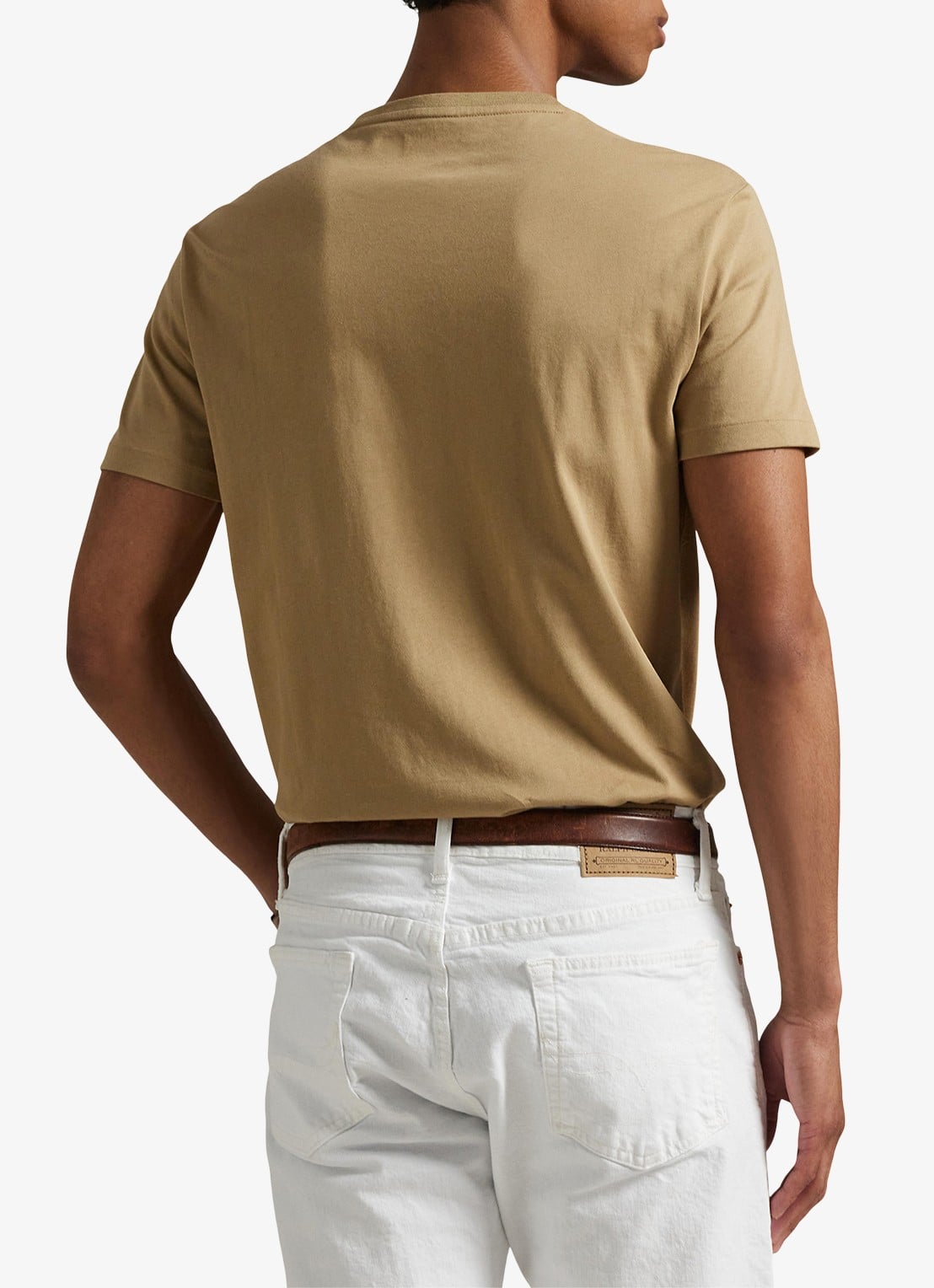 Ralph Lauren T-shirt met logoborduring - achterkant cafe tan/c8176-3x17