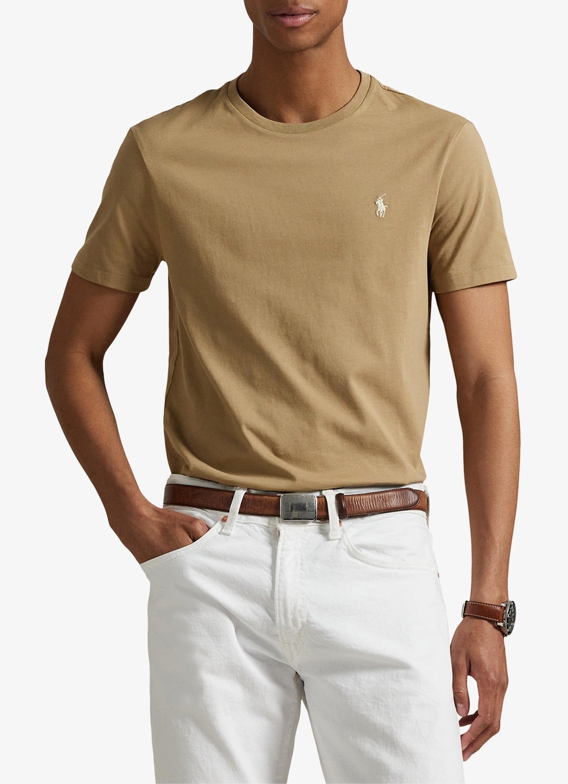 Ralph Lauren T-shirt met logoborduring - detail 6 cafe tan/c8176-3x17