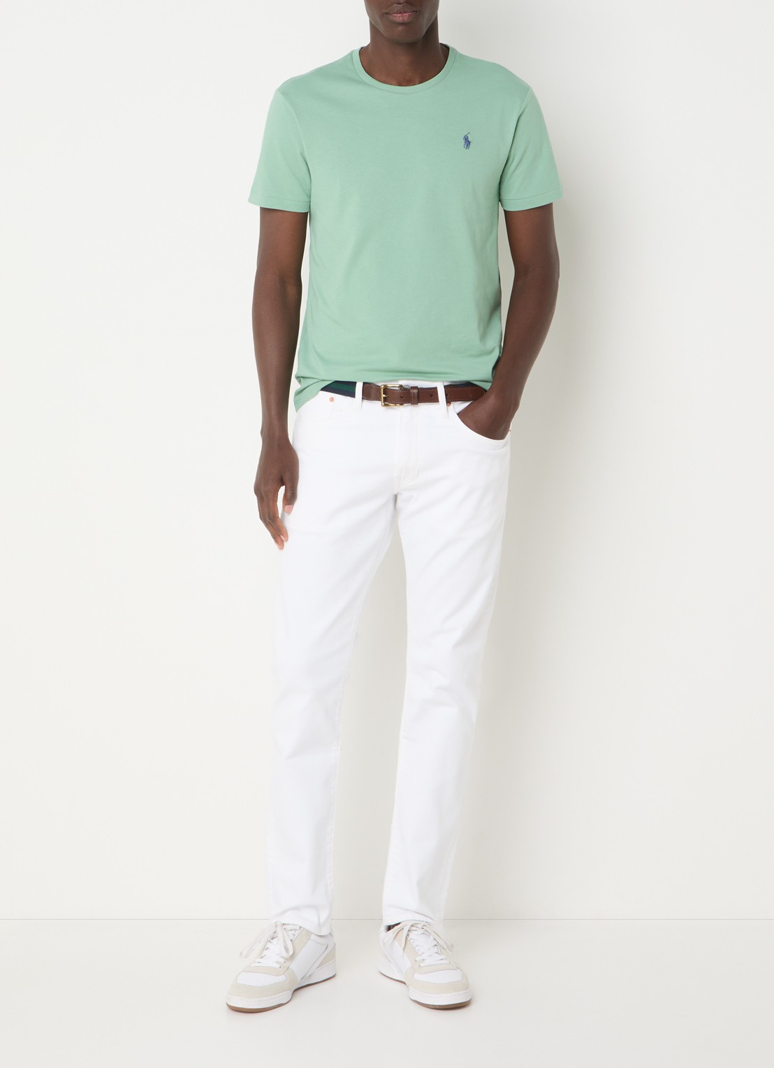 Ralph Lauren T-shirt met logoborduring - voorkant 2 faded mint / mint