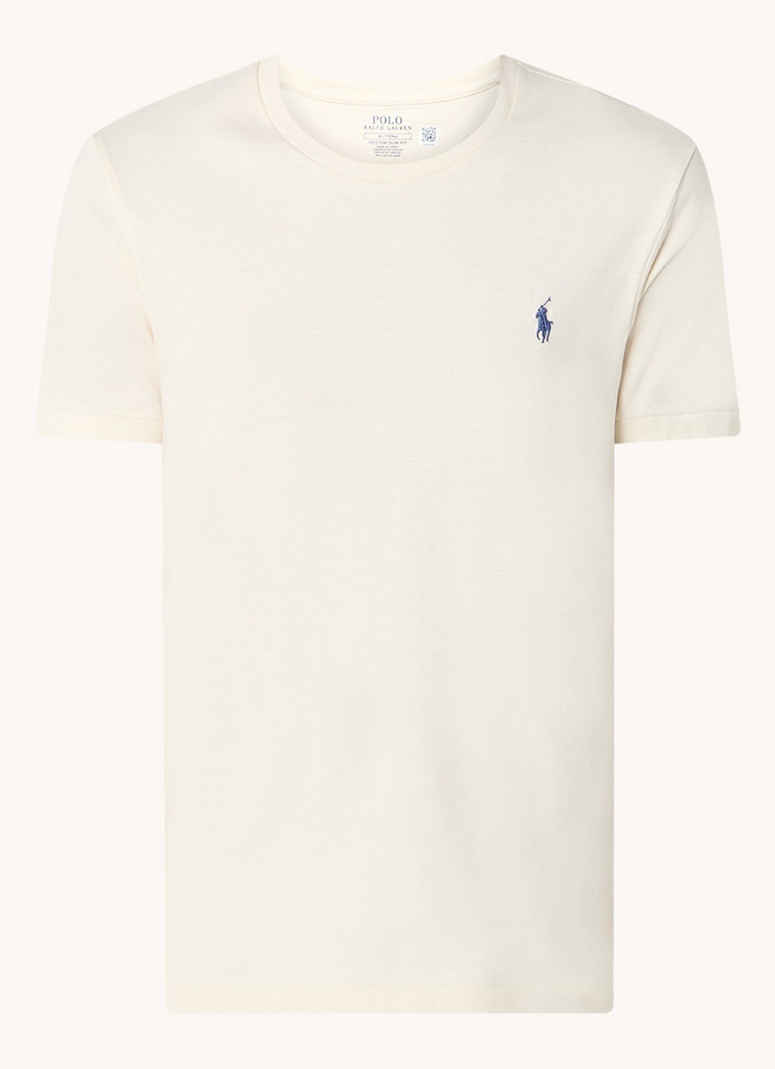 Ralph Lauren T-shirt met logoborduring - voorkant 3 herbal milk / beige
