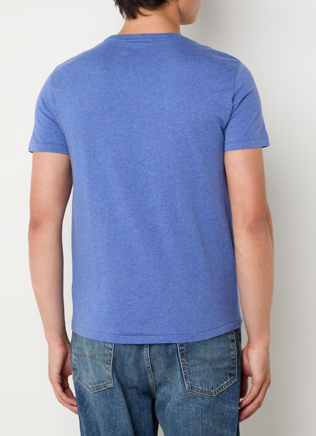 Ralph Lauren T-shirt met logoborduring - achterkant faded royal heather/ blauw