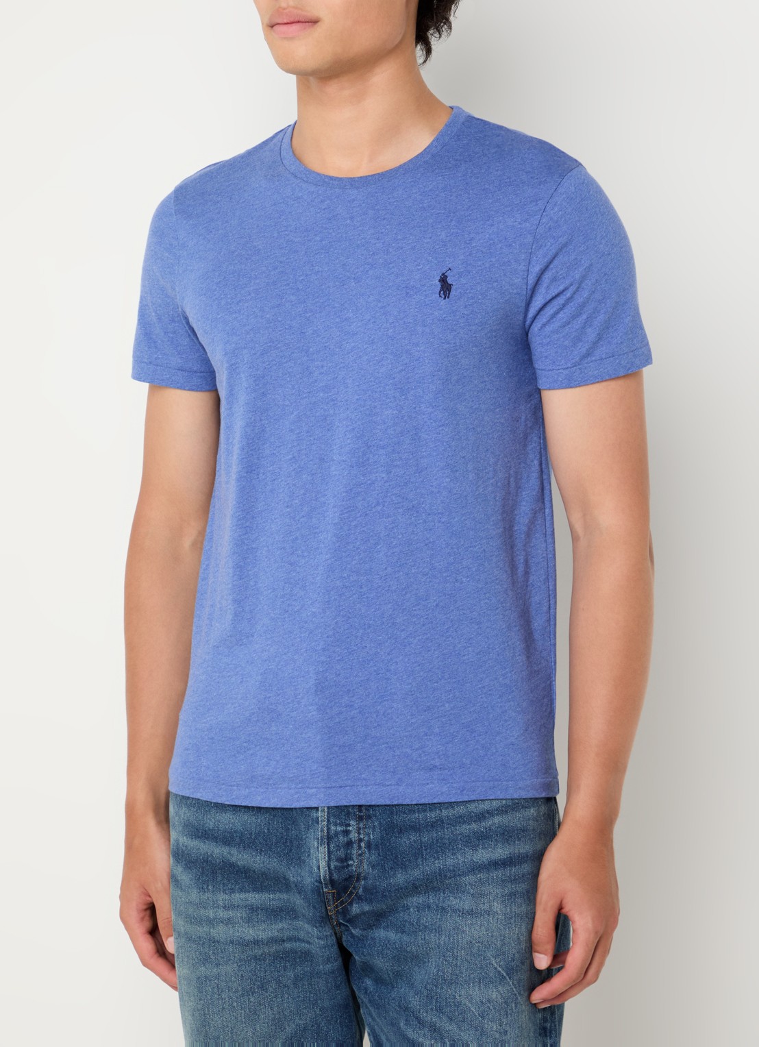 Ralph Lauren T-shirt met logoborduring - detail 4 faded royal heather/ blauw