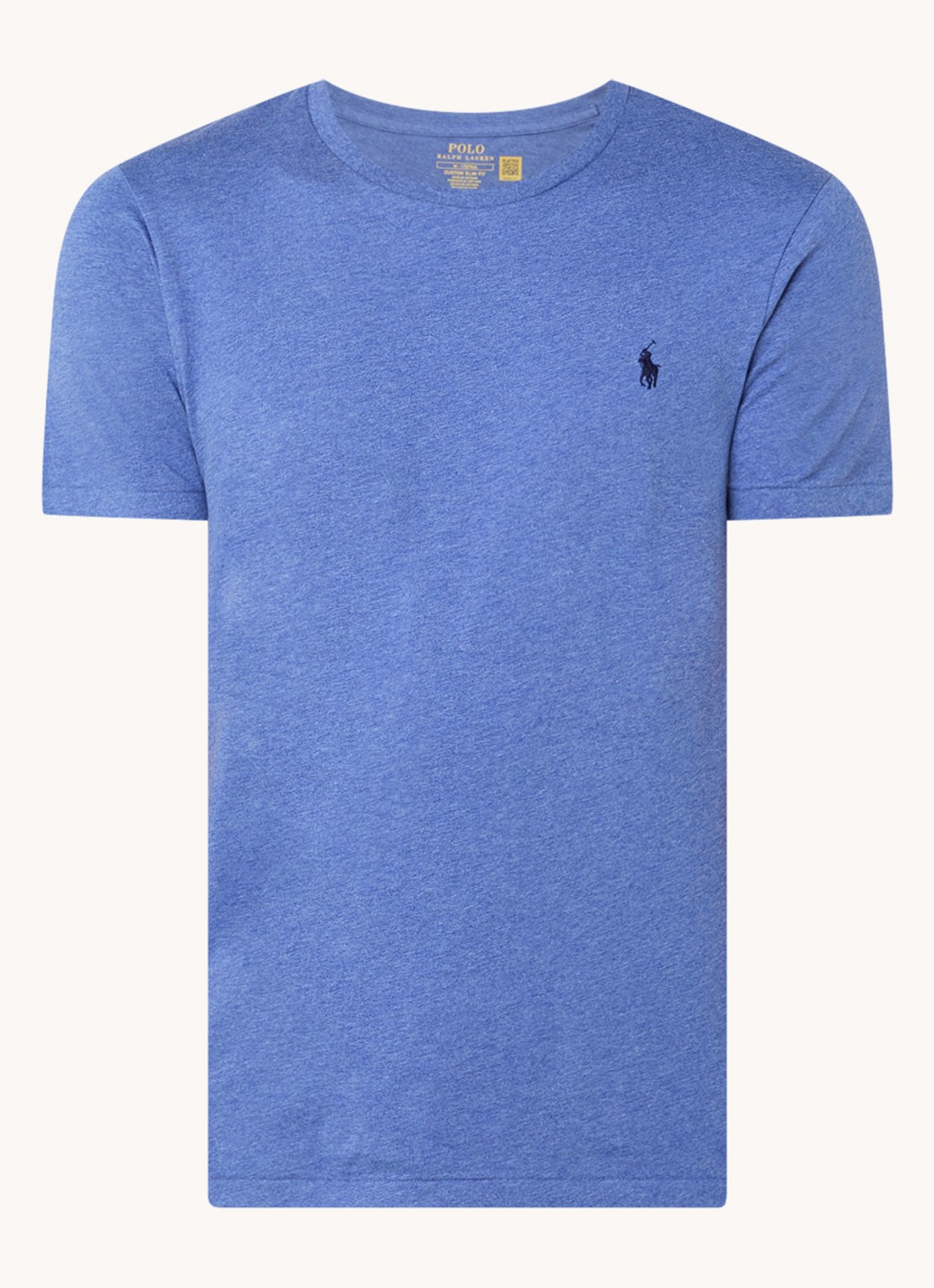 Ralph Lauren T-shirt met logoborduring - voorkant 2 faded royal heather/ blauw