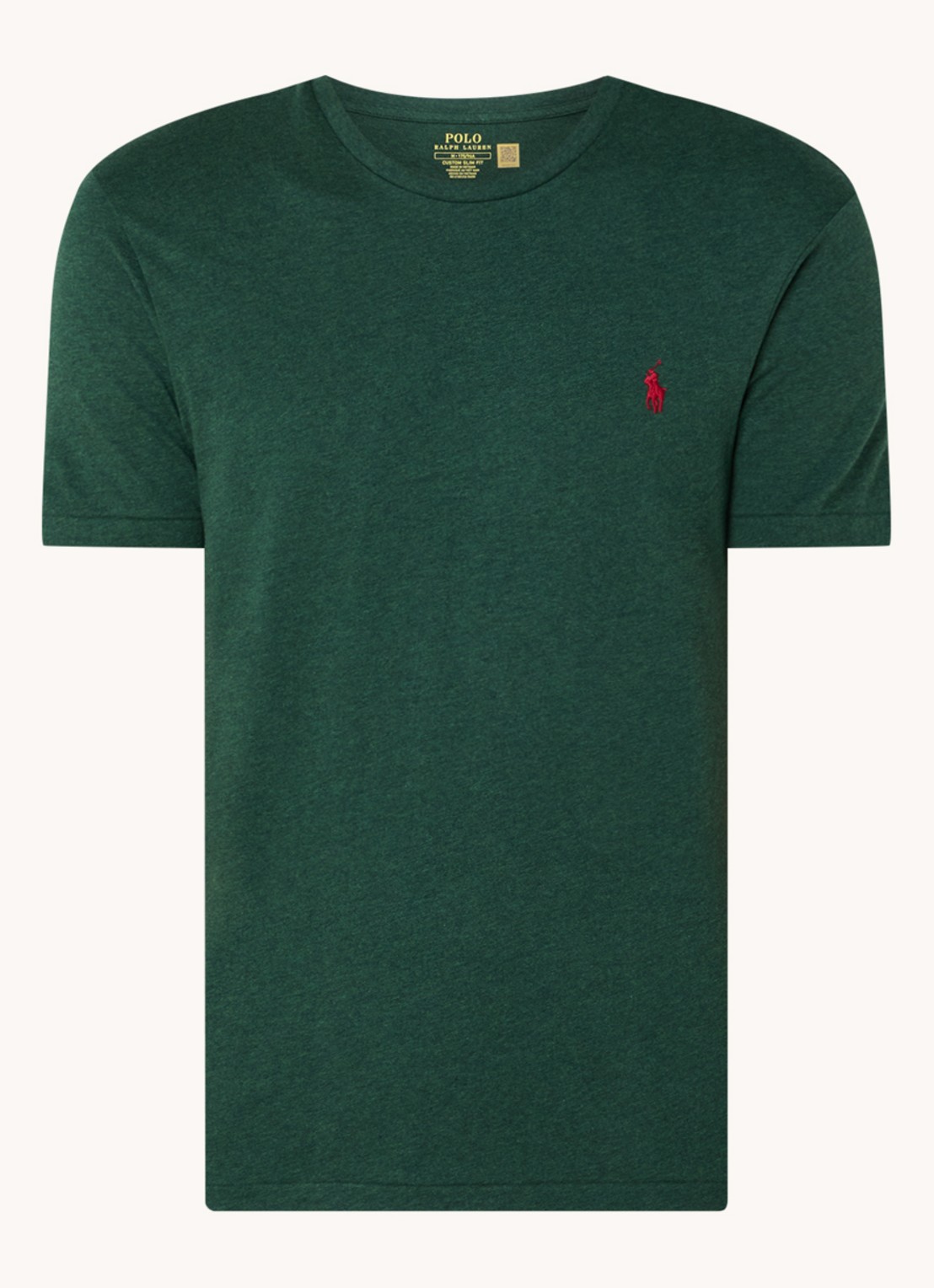 Ralph Lauren T-shirt met logoborduring - voorkant donkergroen