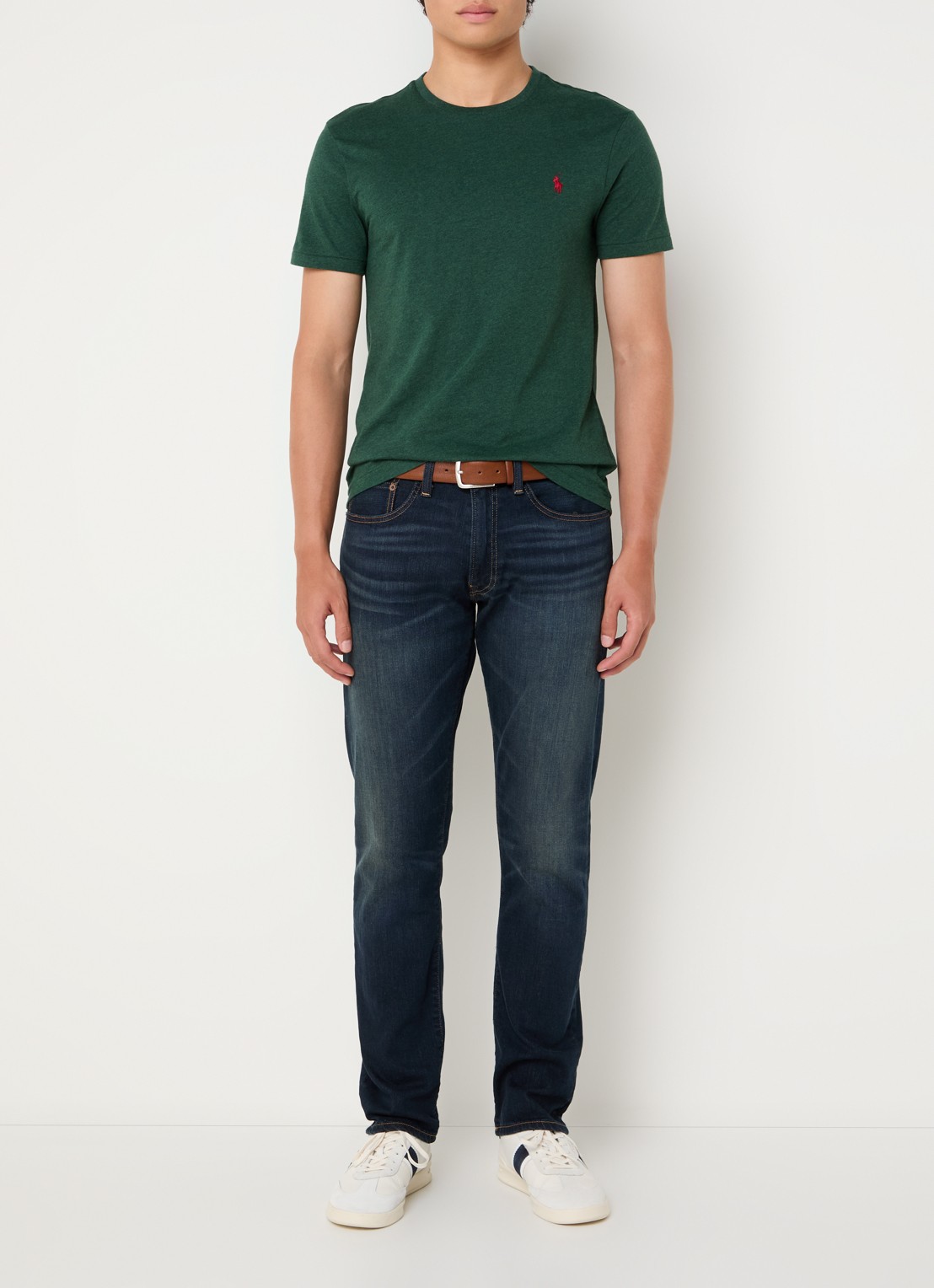 Ralph Lauren T-shirt met logoborduring - voorkant 2 donkergroen