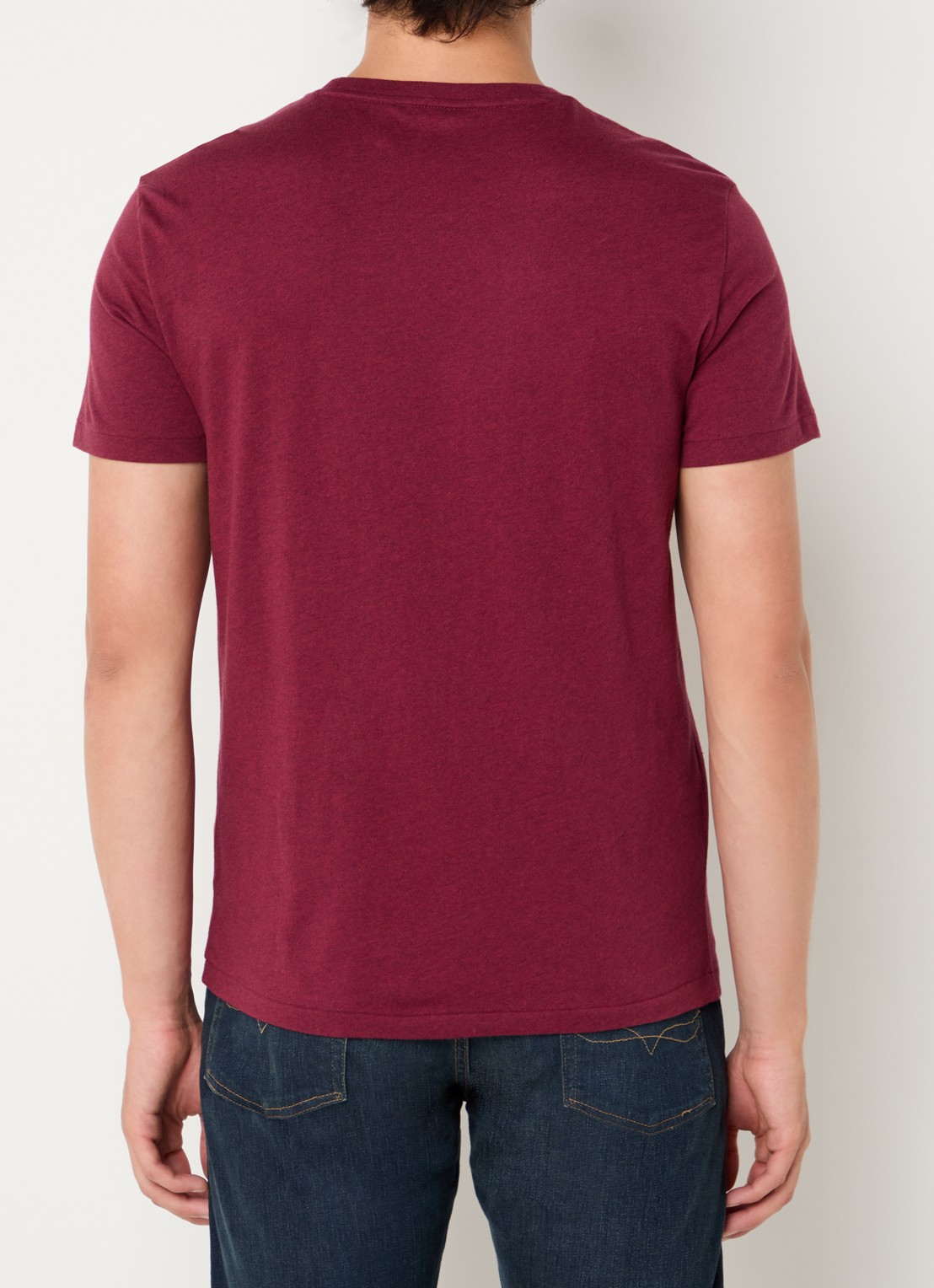 Ralph Lauren T-shirt met logoborduring - achterkant 4 vintage port heather/c7587-4326
