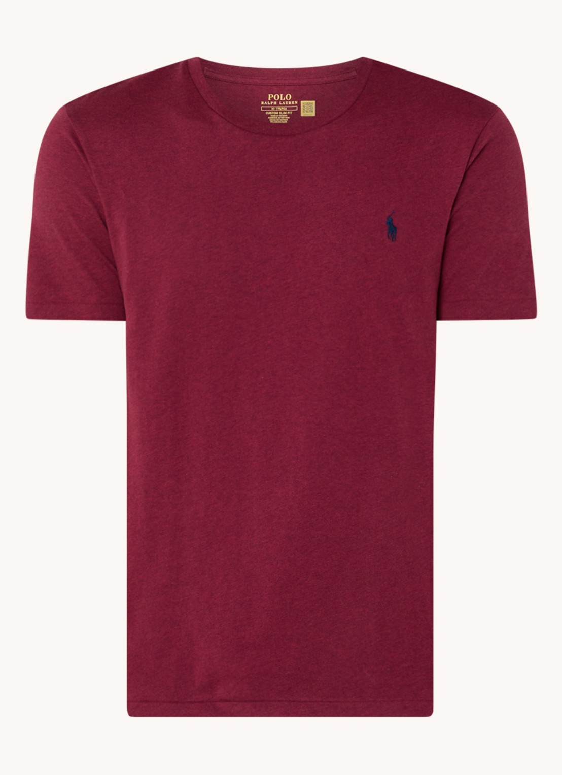 Ralph Lauren T-shirt met logoborduring - voorkant 2 vintage port heather/c7587-4326