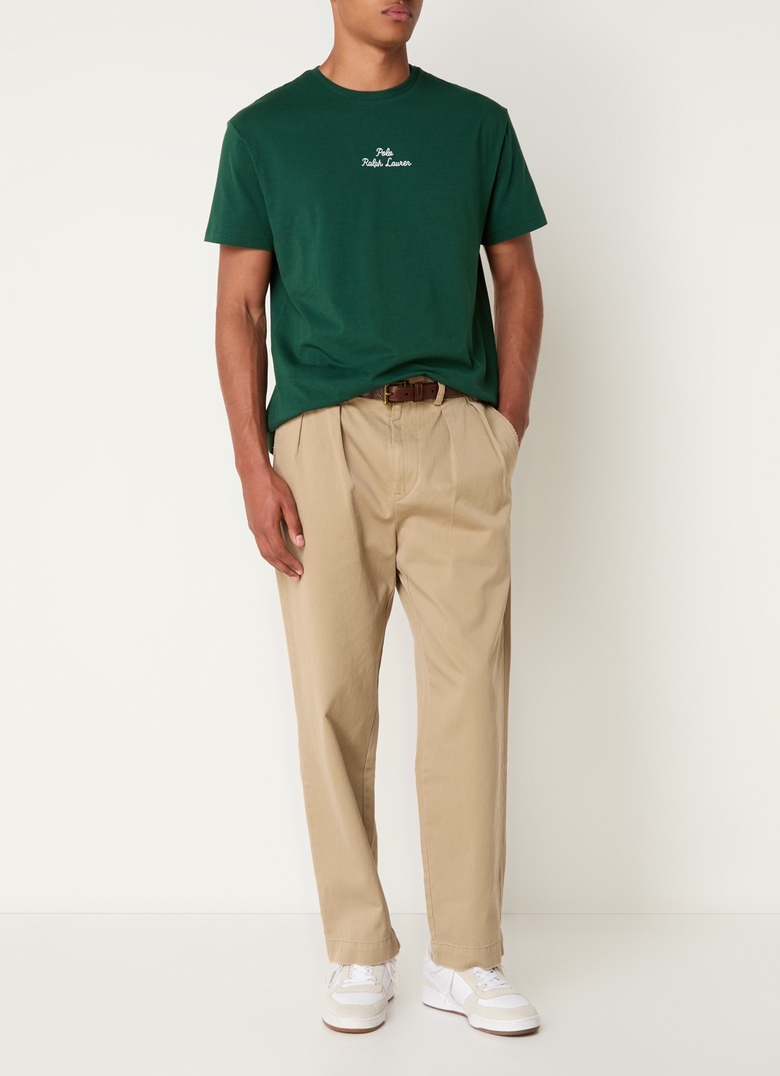 Ralph Lauren T-shirt met logoborduring - voorkant 3 vintage pine / donkergroen