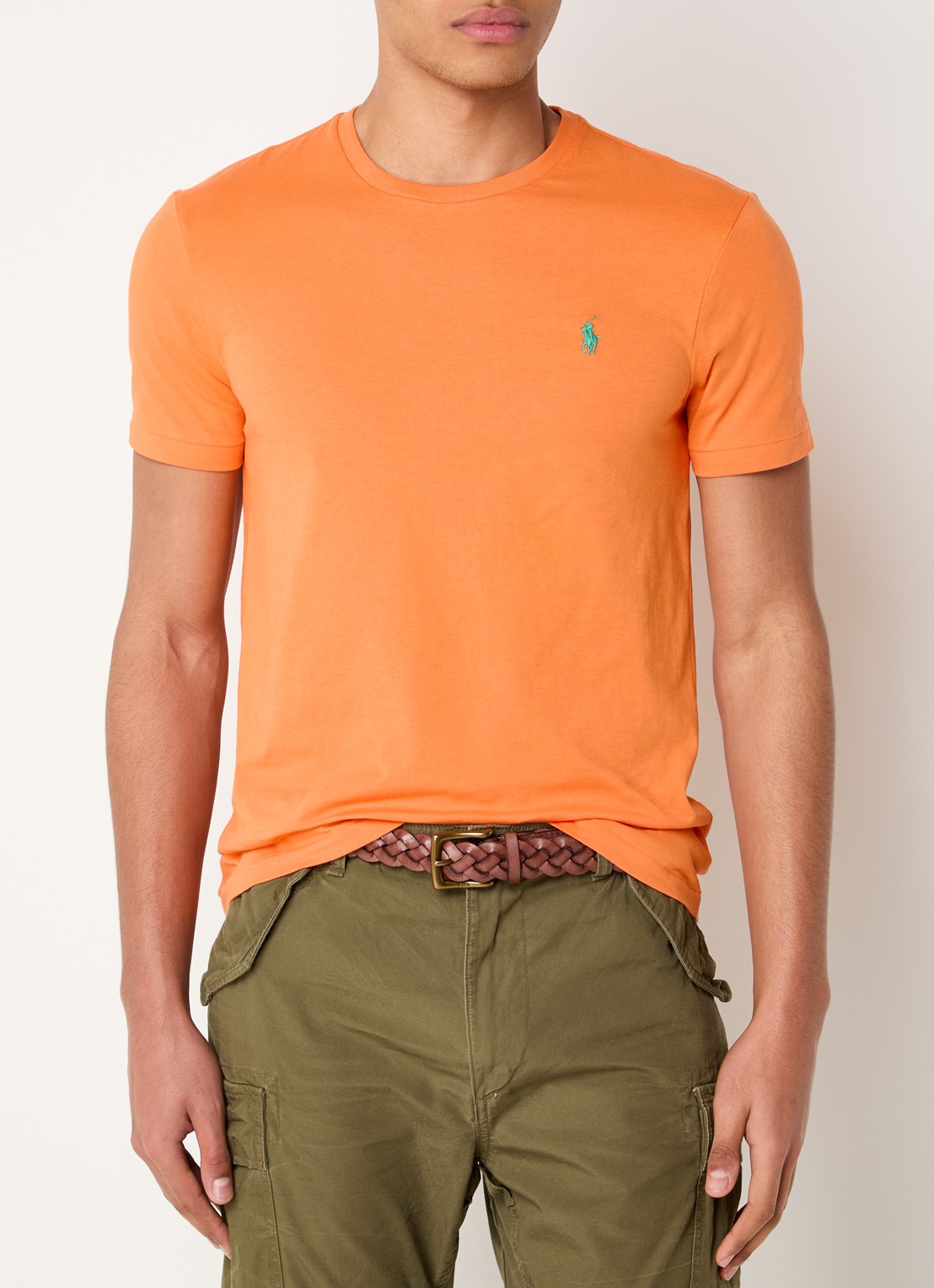 Ralph Lauren T-shirt met logoborduring - detail kona orange / oranje