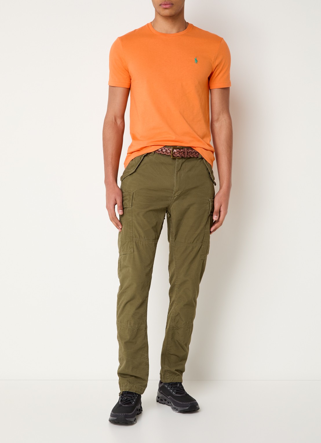 Ralph Lauren T-shirt met logoborduring - voorkant 3 kona orange / oranje