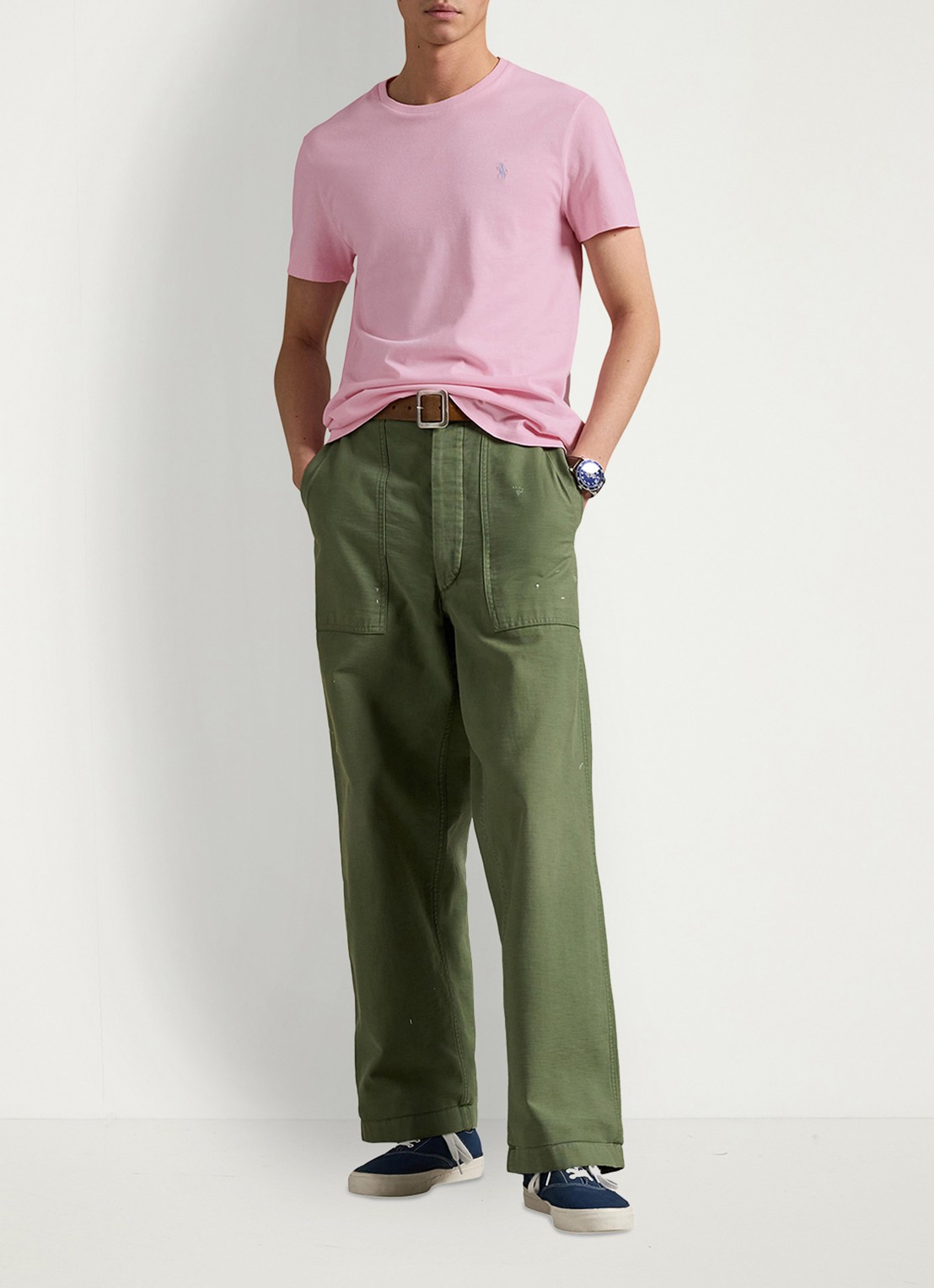 Ralph Lauren T-shirt met logoborduring - voorkant 4 bath pink / roze